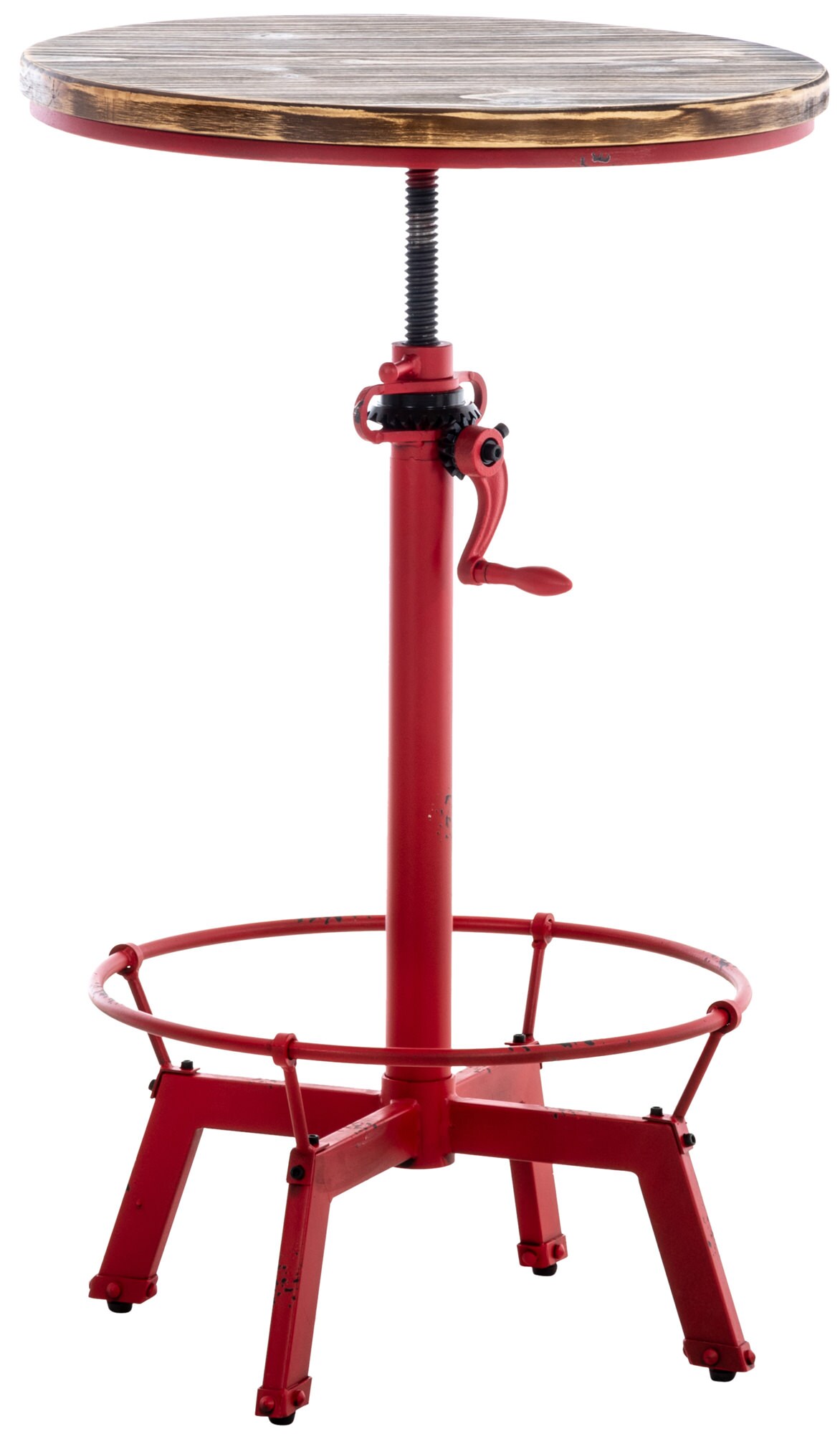 CLP Tisch Malita Mit Fu&szlig;ablage I Bartisch Mit Metallgestell Und Tischplatte Aus Kiefernholz 