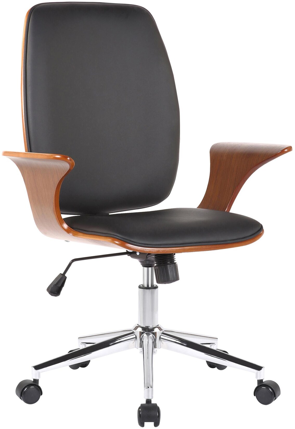 CLP Bürostuhl Burbank Kunstleder Farbe: walnuss/schwarz, Material: Kunstleder