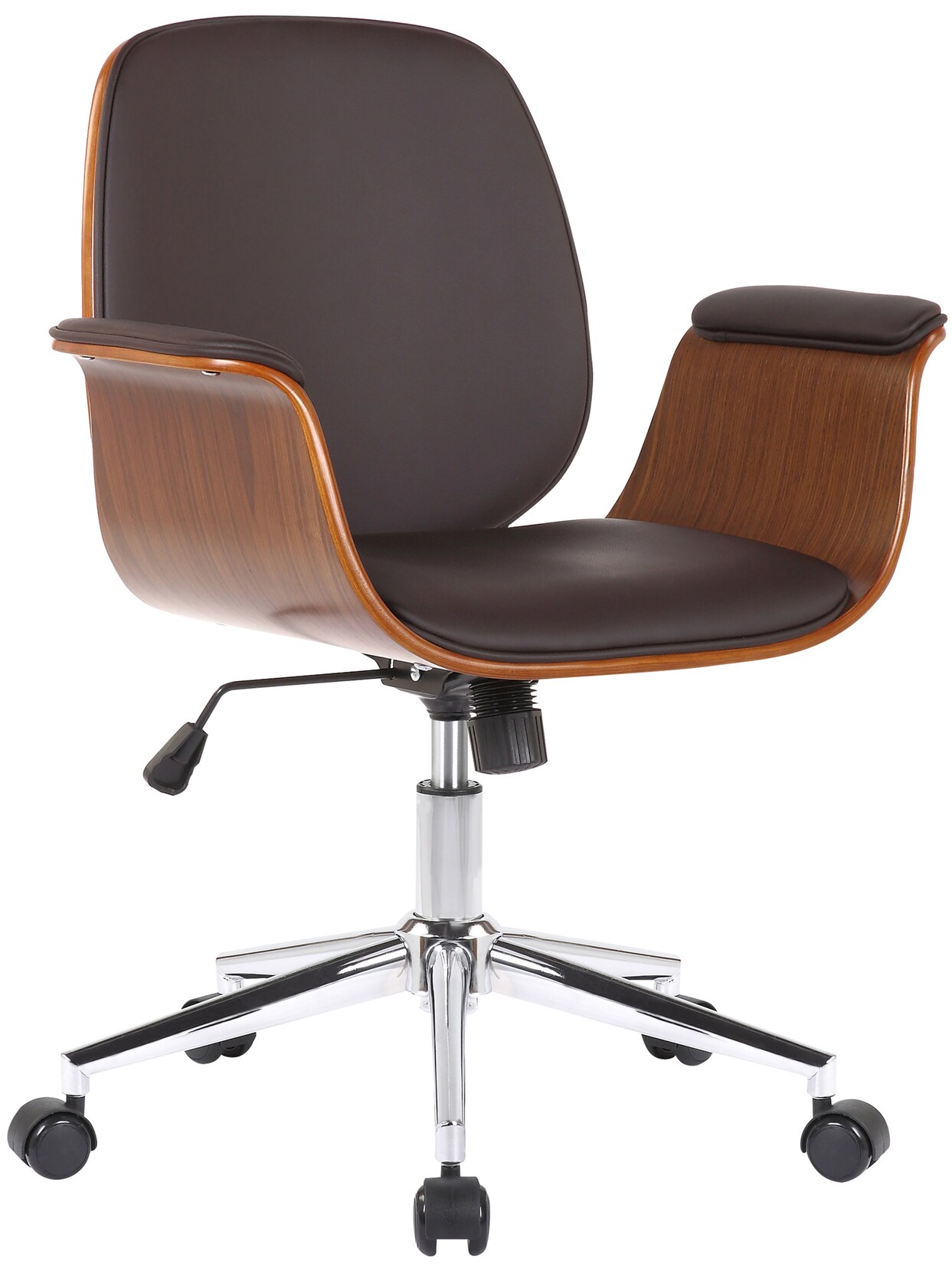 CLP Bürostuhl Kemberg Kunstleder Farbe: walnuss/braun