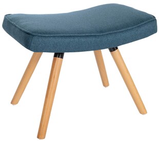 CLP Fußhocker Garding I Fußschemel mit Stoff-Bezug I Hockerbeine Aus Buchen-Holz 