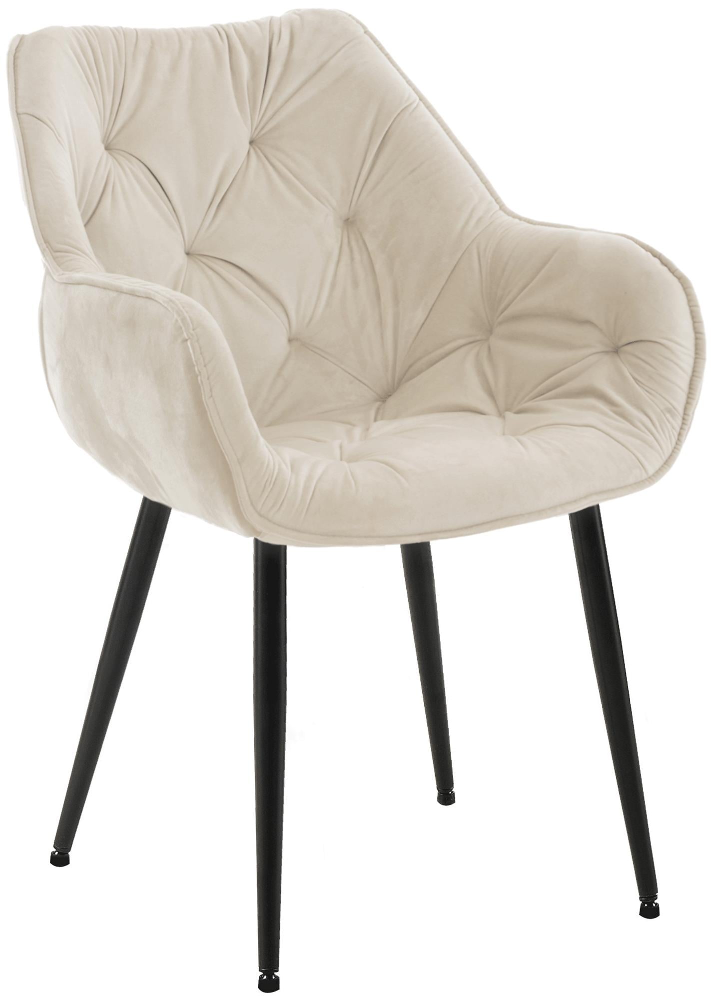 CLP Stuhl Tanna Samt I Gesteppter Polsterstuhl I Esszimmerstuhl Mit Bodenschonern 