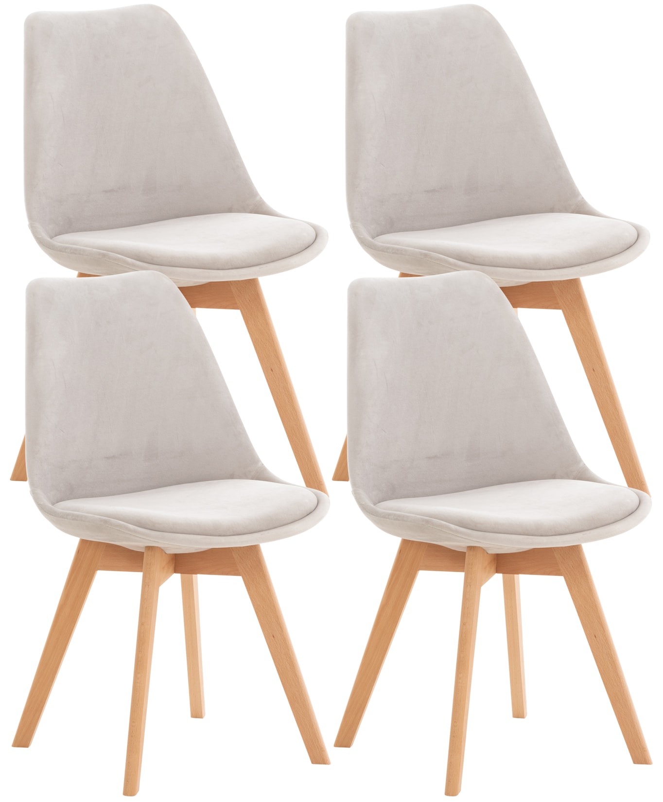 Lot de 4 chaise clp interieur non pliable H. 83 cm en bois gris