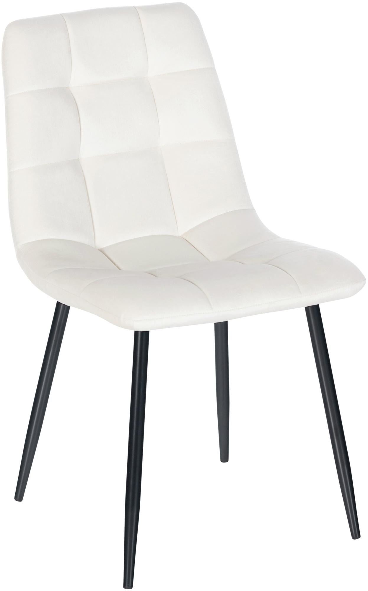 CLP Esszimmerstuhl gepolstert Antibes, K&uuml;chenstuhl Samtbezug mit R&uuml;ckenlehne und schwarzem Metallgestell, Polsterstuhl bis 150 kg belastbar 