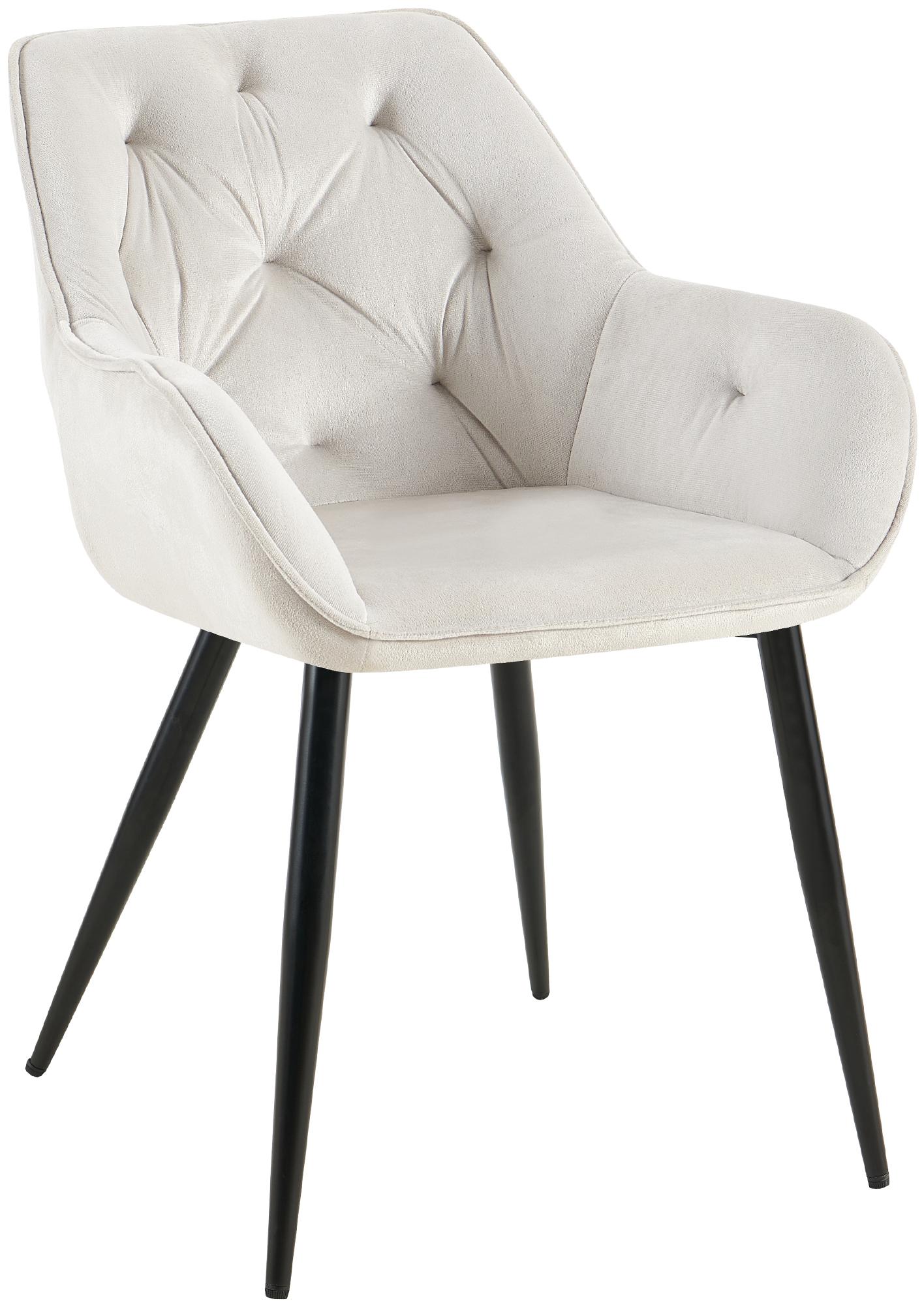 CLP Esszimmerstuhl Cassis Samtbezug I Gesteppter Polsterstuhl mit R&uuml;ckenlehne I Stabiler K&uuml;chenstuhl mit Bodenschonern 