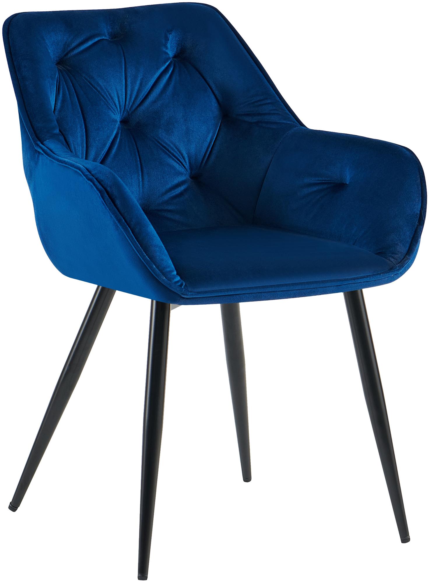 CLP Esszimmerstuhl Cassis Samtbezug I Gesteppter Polsterstuhl mit R&uuml;ckenlehne I Stabiler K&uuml;chenstuhl mit Bodenschonern 