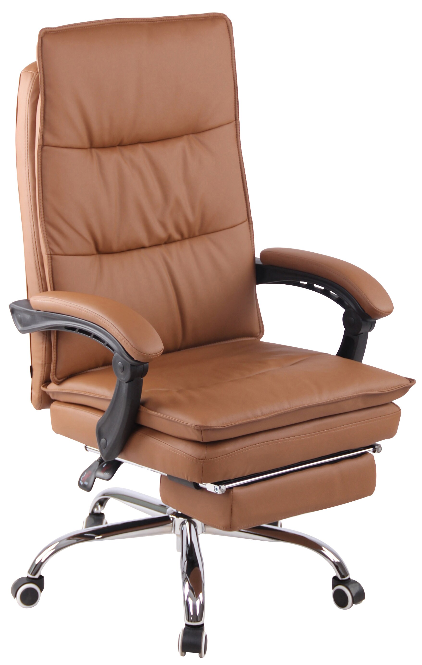 CLP B&uuml;rostuhl Power Mit Kunstlederbezug I Ergonomischer B&uuml;rosessel Mit Verstellbarer Sitzh&ouml;he I Drehstuhl Mit Ausziehbarer Fu&szlig;ablage 