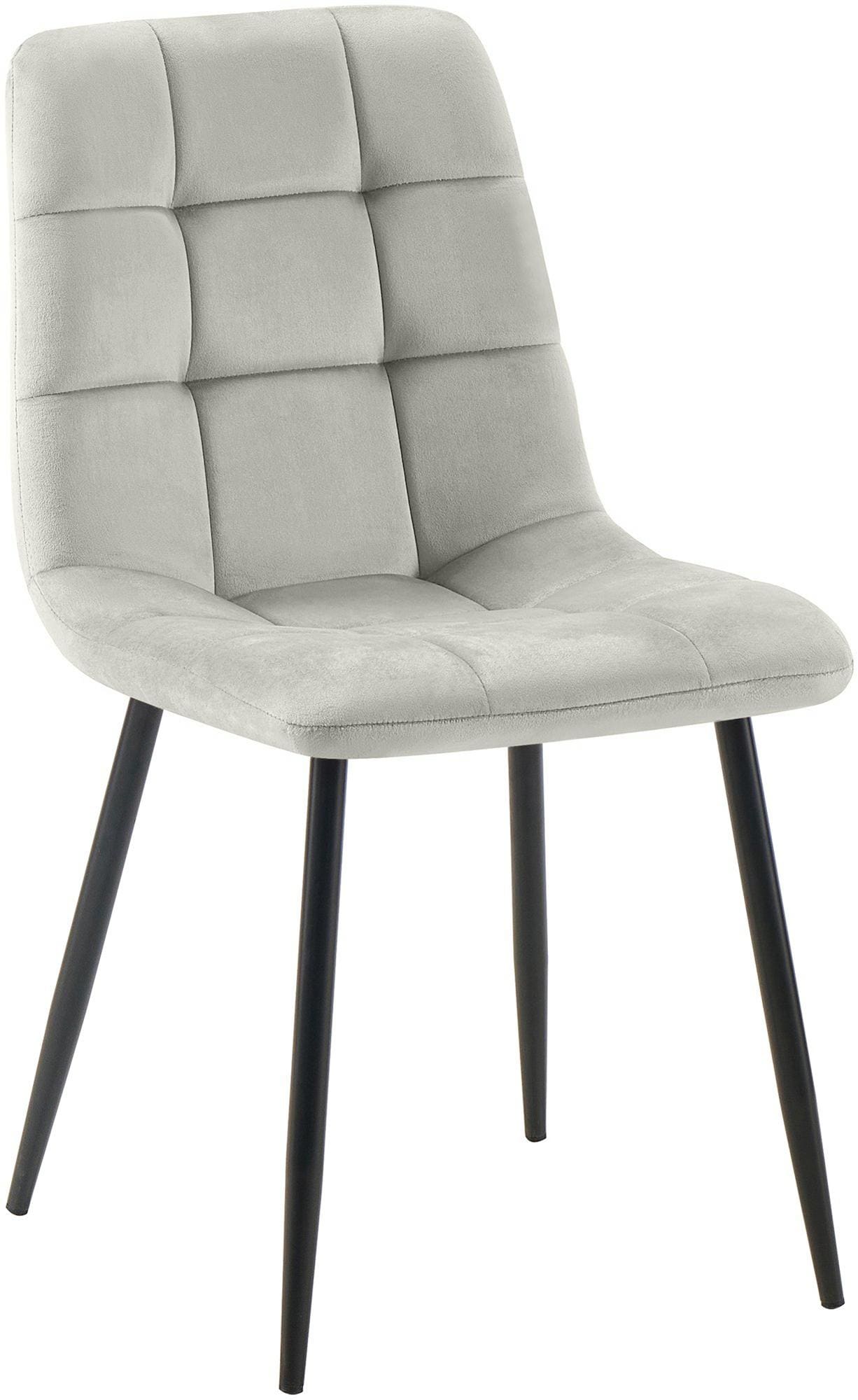 CLP Esszimmerstuhl Tilde, K&uuml;chenstuhl gepolstert mit gestepptem Bezug, Polsterstuhl mit Metallgestell, bis 150 kg belastbar 