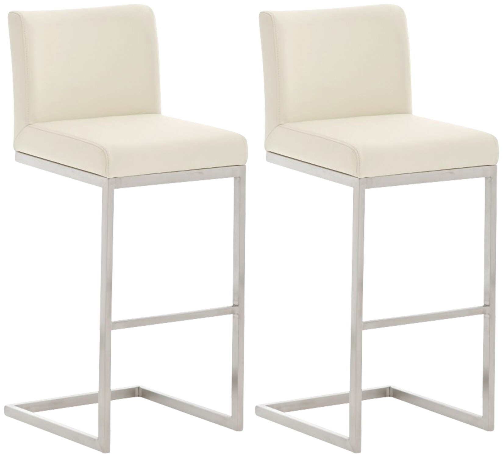 CLP 2er Set Barhocker Paros Kunstleder Farbe: creme