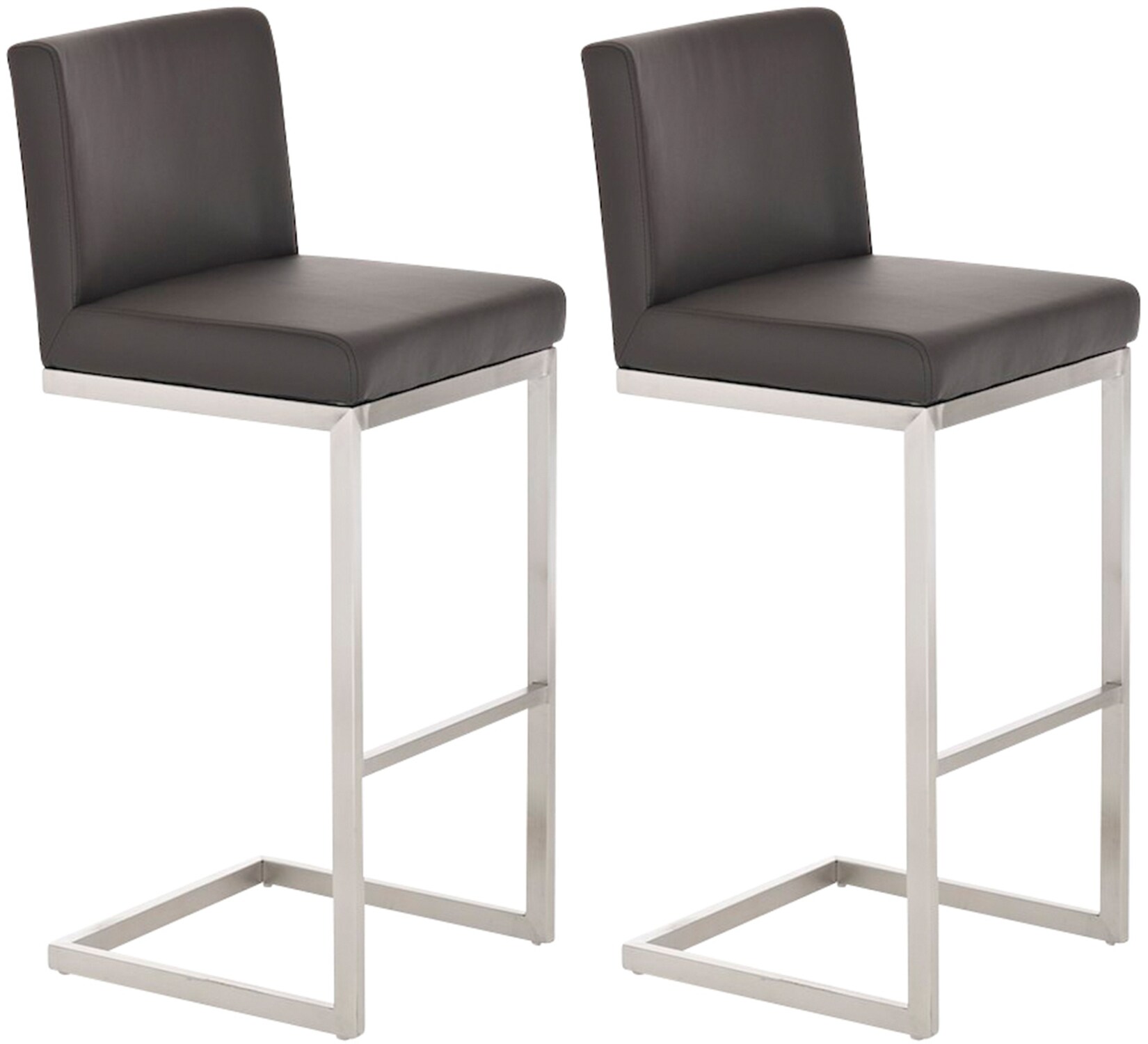 CLP 2er Set Barhocker Paros Kunstleder Farbe: braun