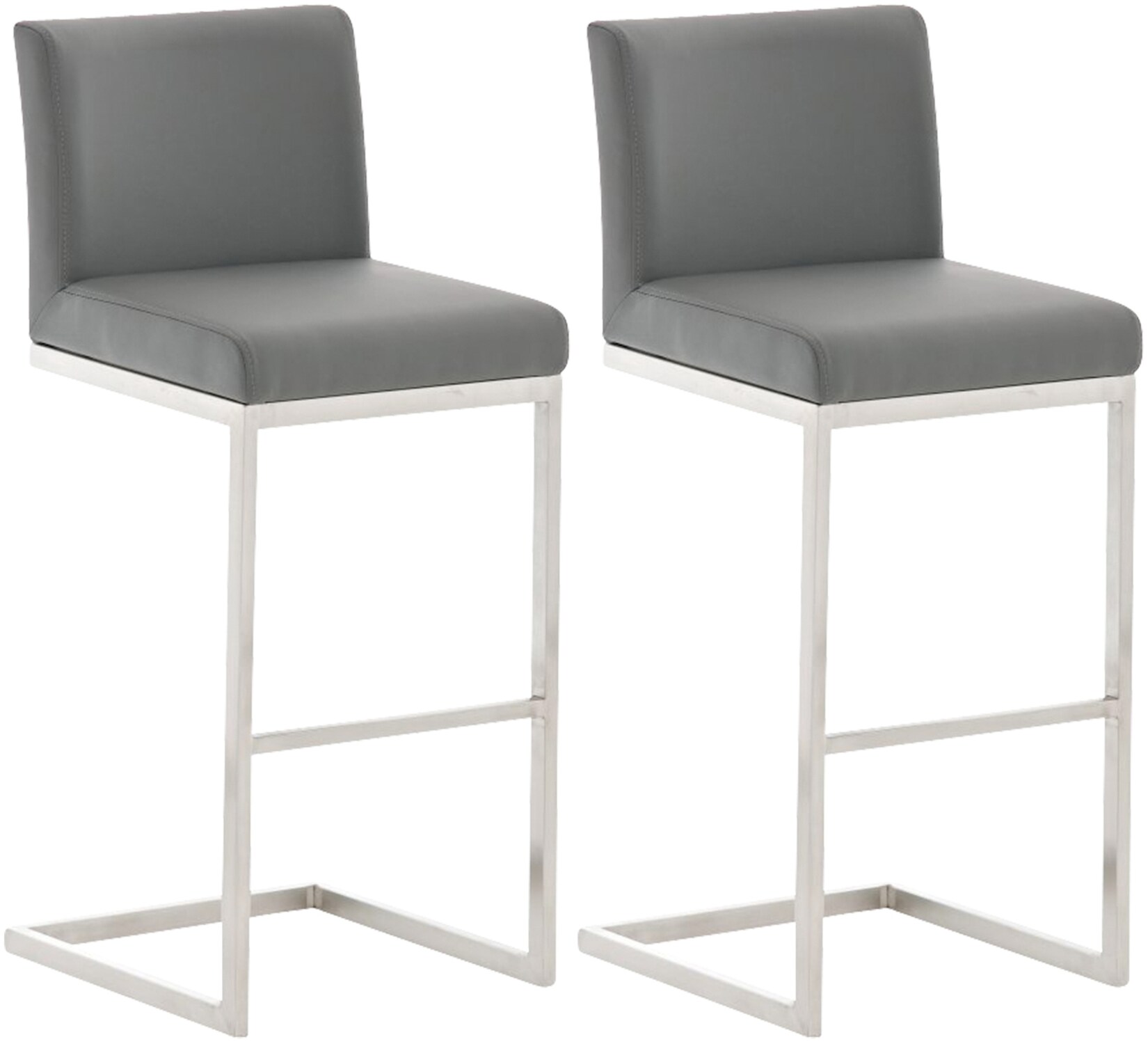 CLP 2er Set Barhocker Paros Kunstleder Farbe: grau