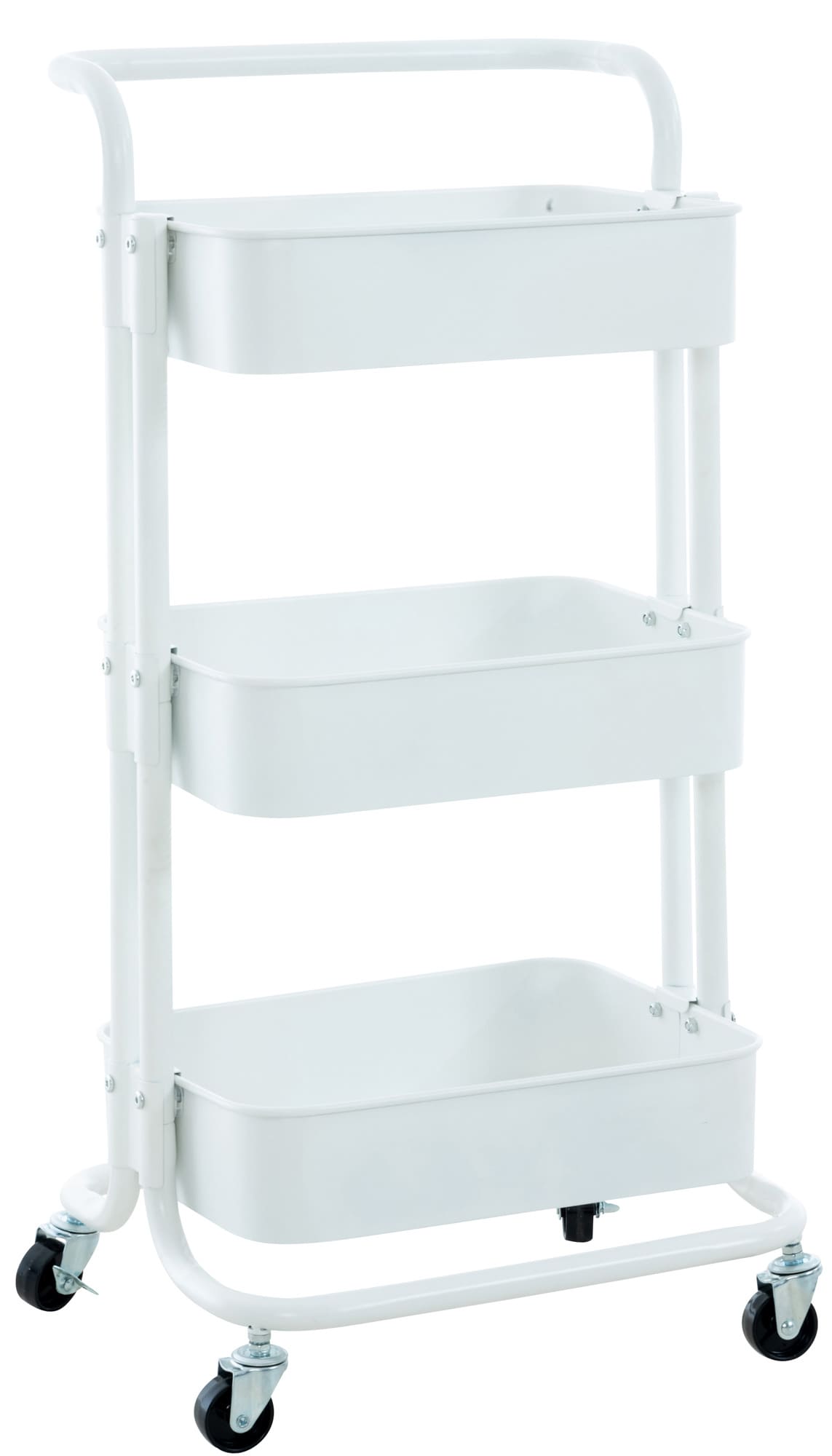CLP Trolley Mailo I Arbeitswagen Mit 3 Ebenen I Beistelltisch Mit Rollen I Metall Rollwagen Mit 2 Bremsen I Servierwagen 