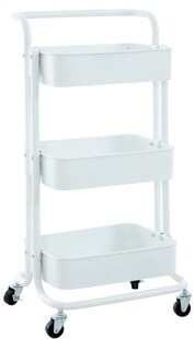 CLP Trolley Mailo I Arbeitswagen Mit 3 Ebenen I Beistelltisch Mit Rollen I Metall Rollwagen Mit 2 Bremsen I Servierwagen 