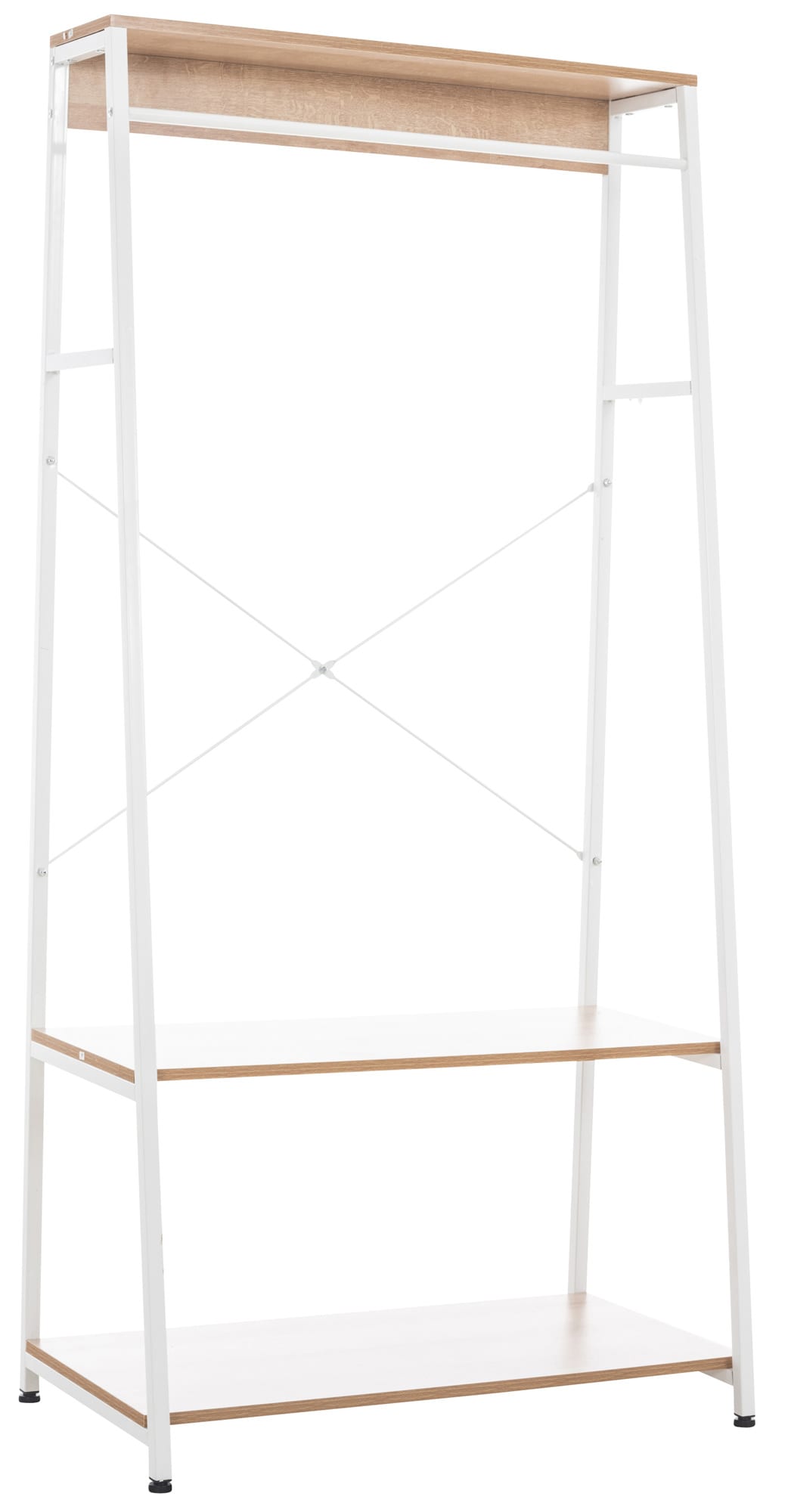 CLP Kleiderst&auml;nder Luton Mit Metallgestell Und Drei Ablagefl&auml;chen I Dekoratives Regal I Garderobe I Standregal 