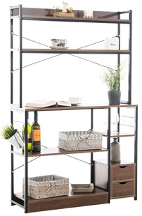 CLP Küchenregal Fehring Mit Vielen Ablageflächen I Dekoratives Vorratsregal I Standregal Aus Metall Und MDF 