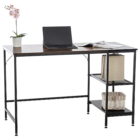 CLP Schreibtisch Oviedo I Laptoptisch Mit Stauraum I Bürotisch Mit Regalfächern 