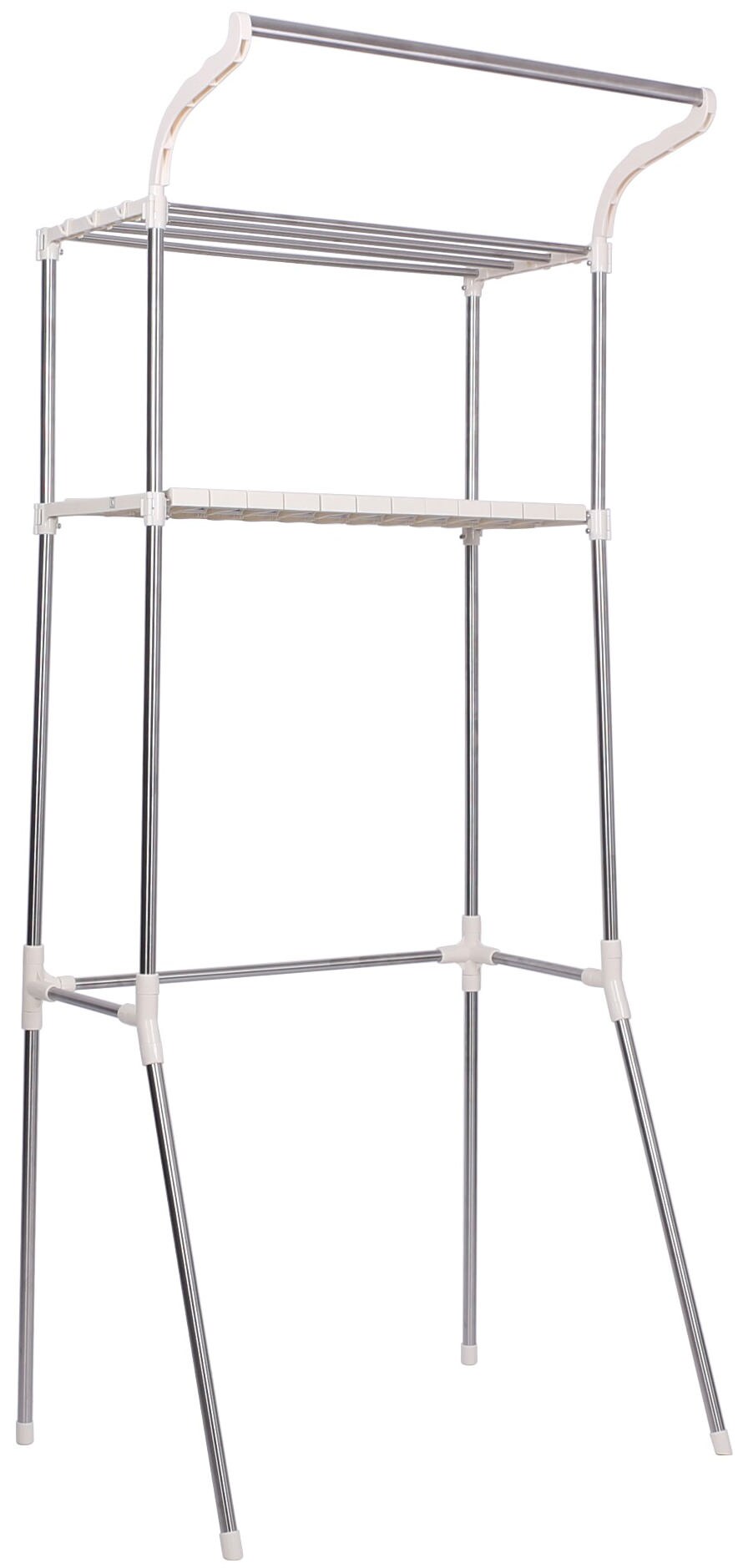 CLP Waschmaschinen-Regal Ellsworth I Rostfreier Stahl I 2 Ebenen I F&uuml;r Badezimmer & Waschk&uuml;che 