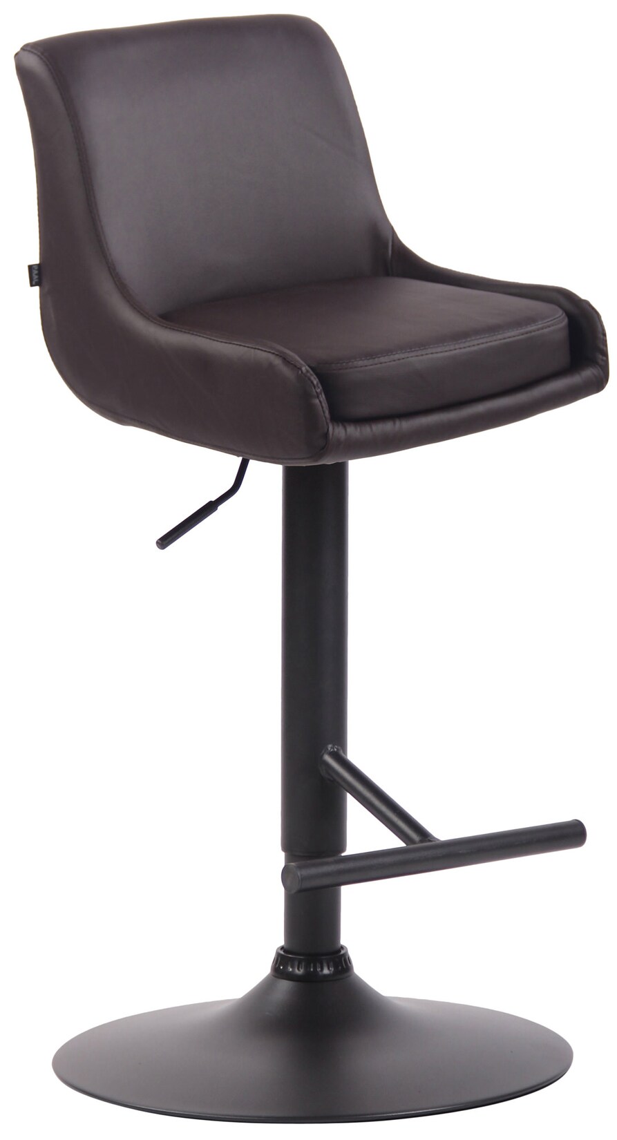 CLP Barhocker Club Kunstleder schwarz Farbe: braun, Gestell Farbe: schwarz