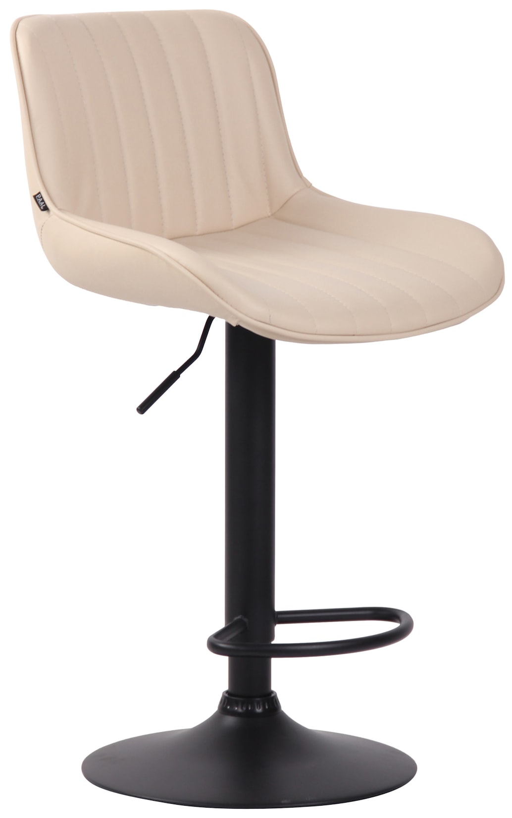 CLP - Tabouret avec repose-pieds et structure noire + siège de type différentes couleurs colore : Crème