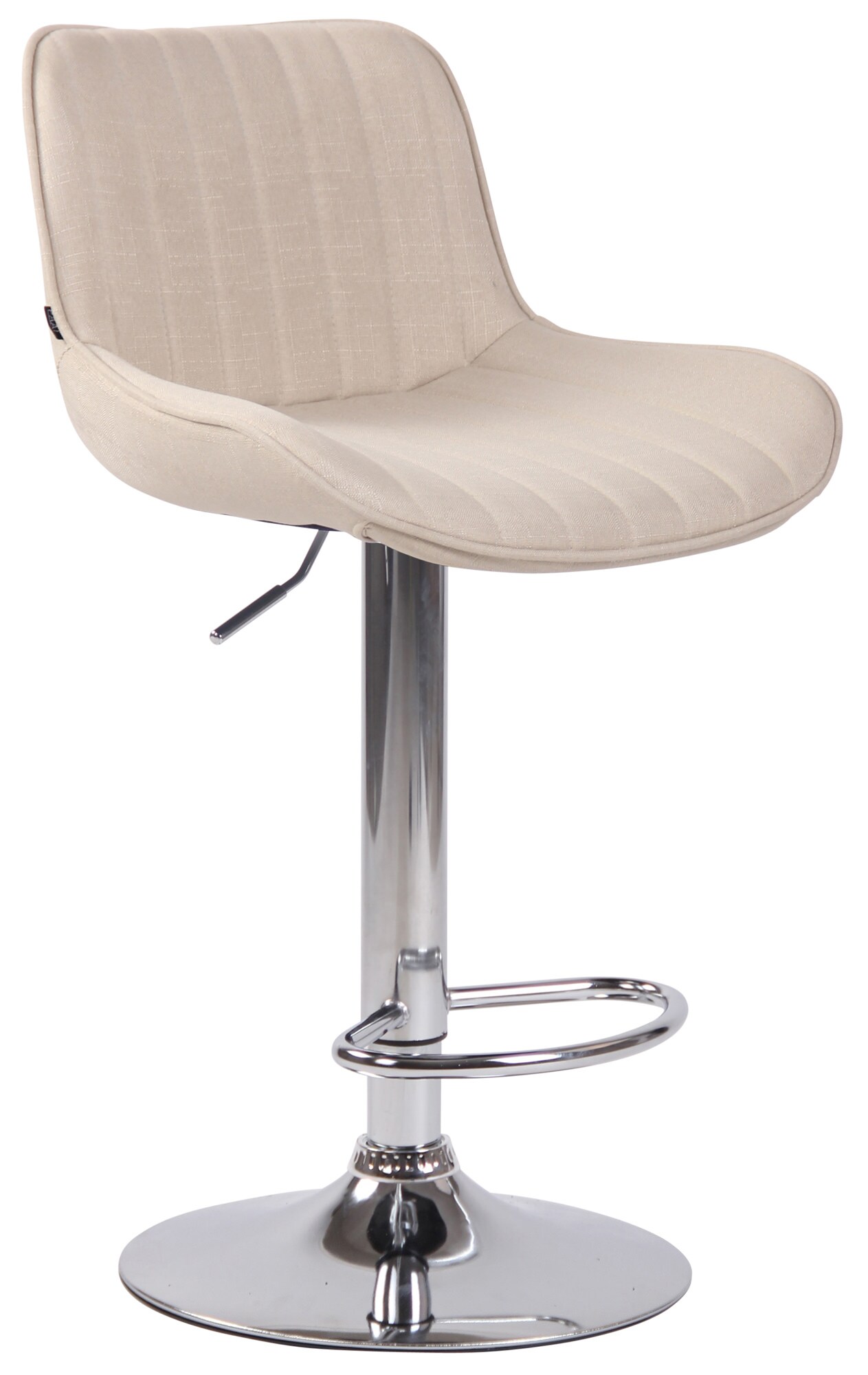 CLP Barhocker Lentini Stoff I Thekenhocker H&ouml;henverstellbar I Barstuhl Mit Fu&szlig;st&uuml;tze I 360&deg; Drehbar I Tresenhocker Mit Trompetenfu&szlig; 