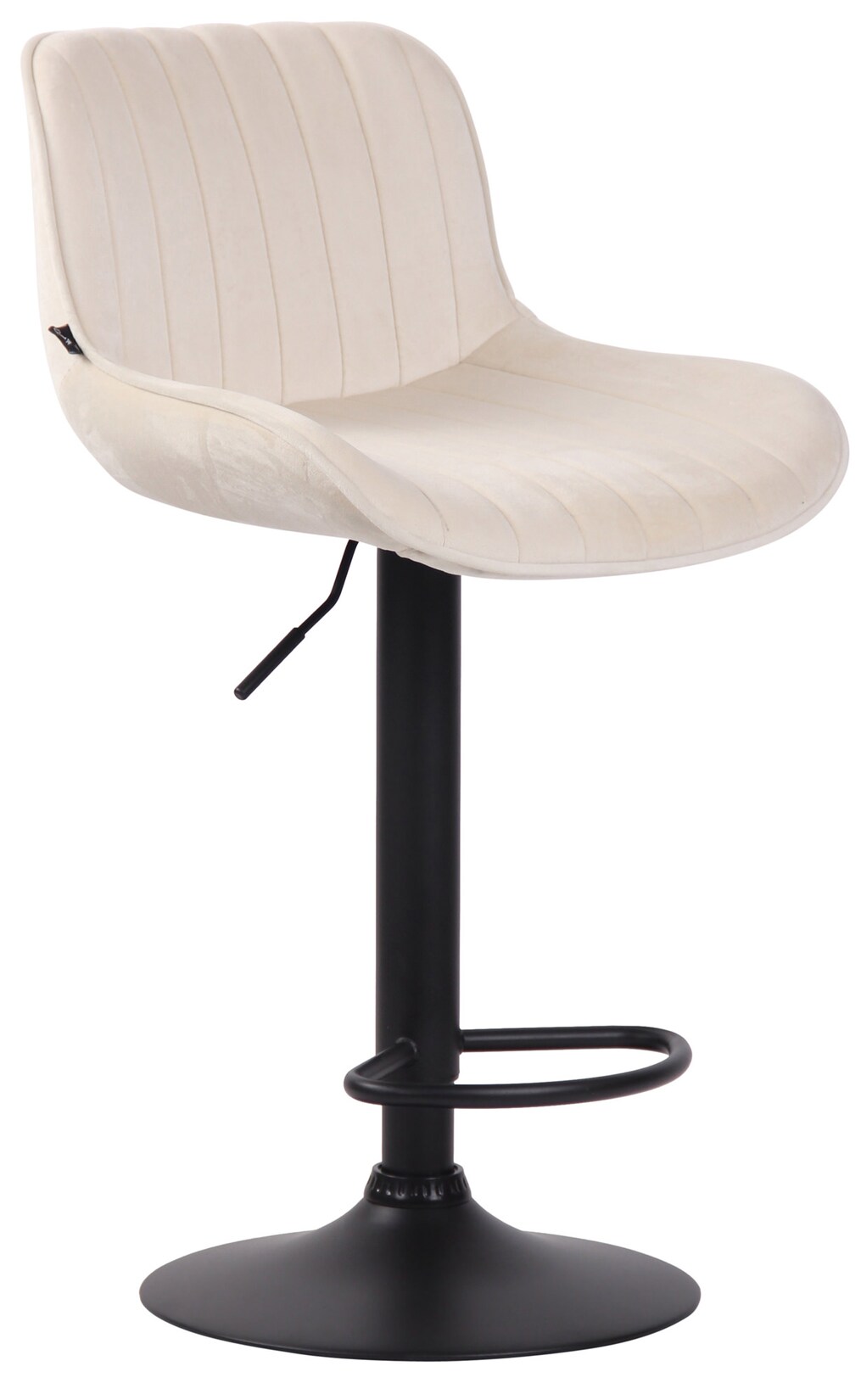 CLP Barhocker Lentini Samt schwarz Farbe: creme, Gestell Farbe: schwarz
