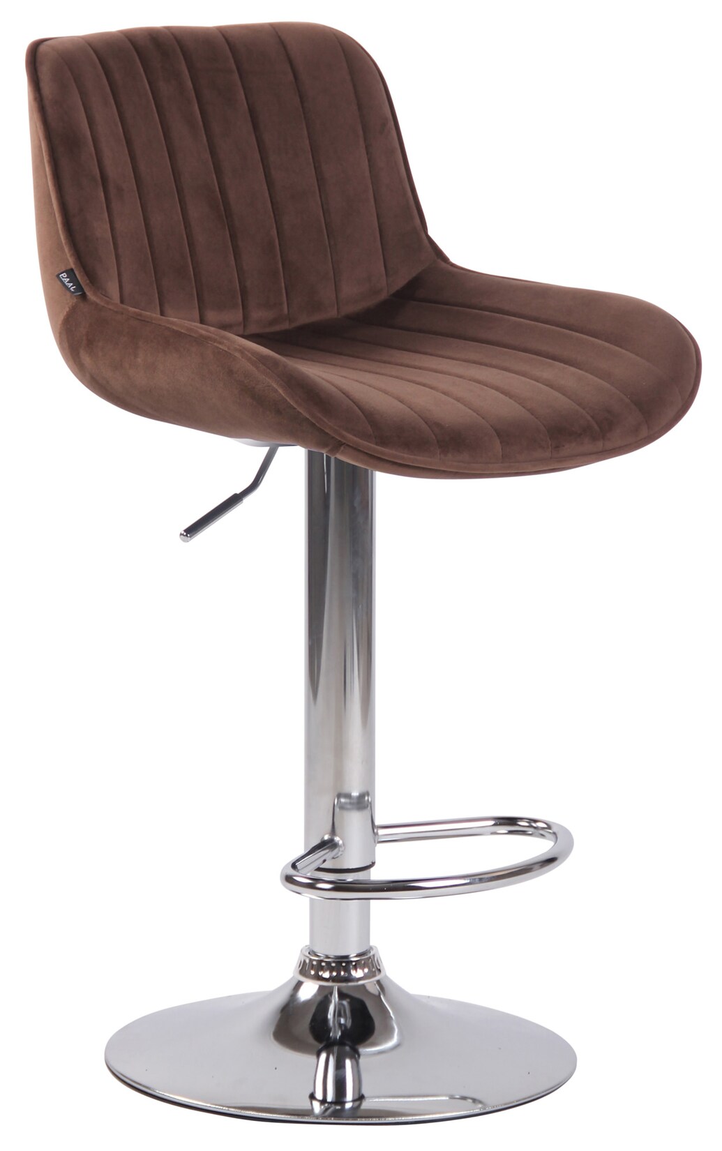 CLP Barhocker Lentini Samt chrom Farbe: braun, Gestell Farbe: chrom