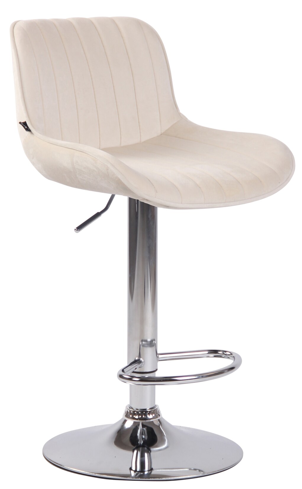 CLP Barhocker Lentini Samt chrom Farbe: creme, Gestell Farbe: chrom