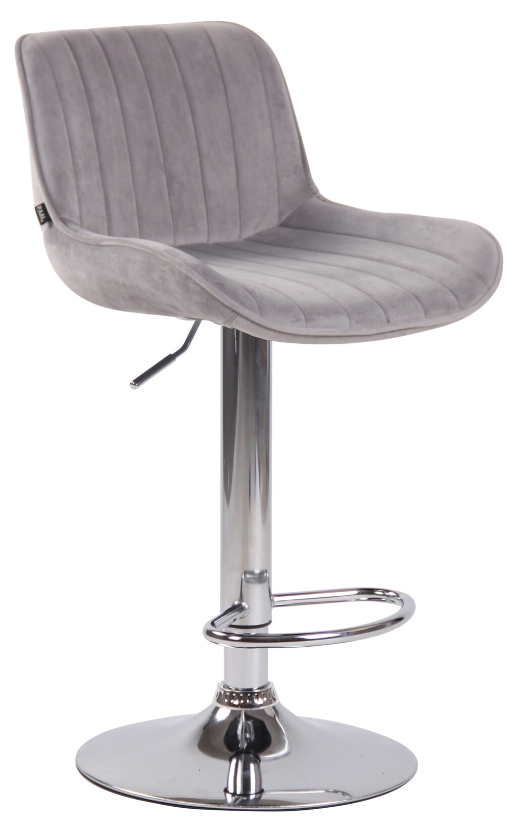 CLP Barhocker Lentini Samt chrom Farbe: grau, Gestell Farbe: chrom