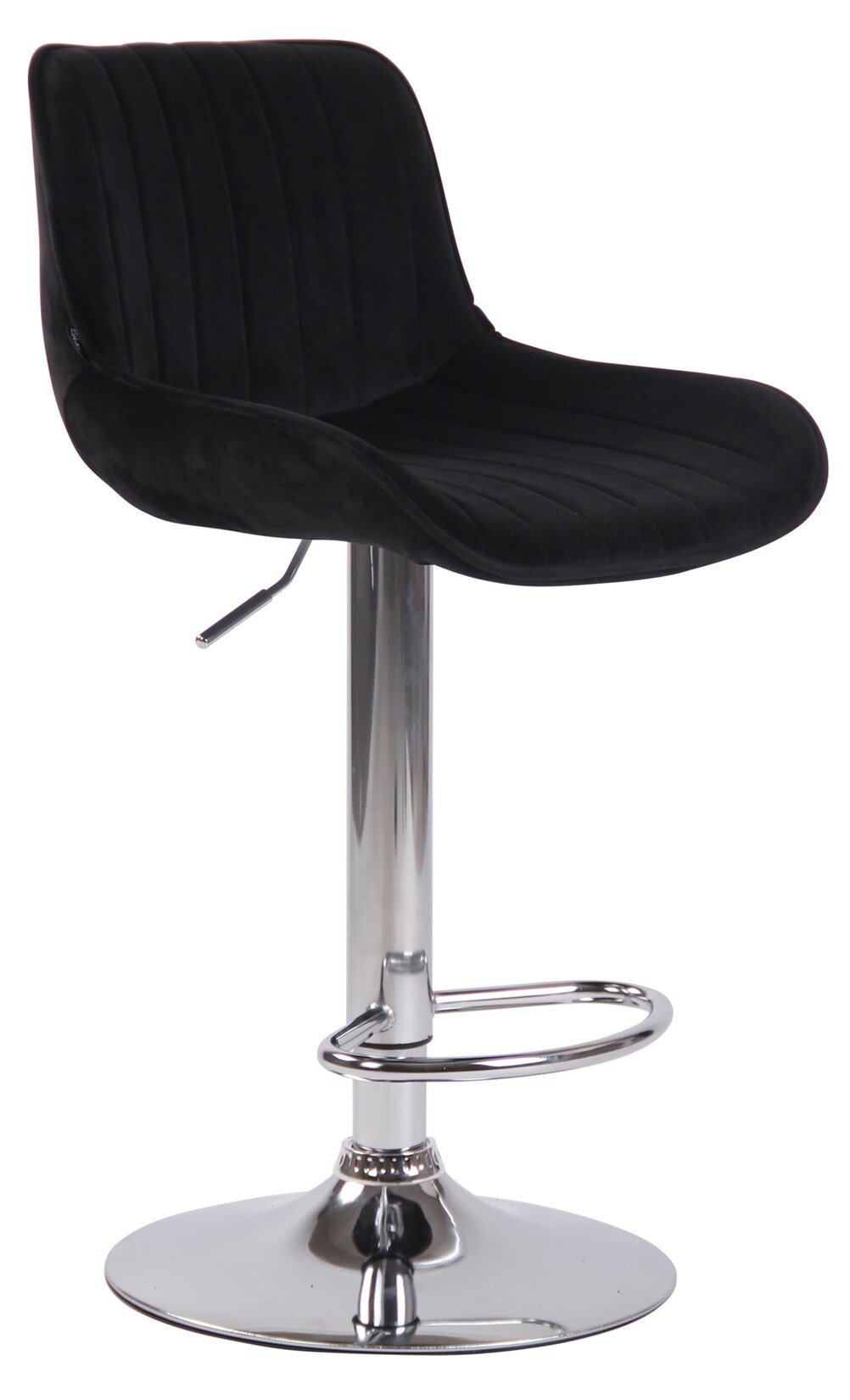 CLP Barhocker Lentini Samt chrom Farbe: schwarz, Gestell Farbe: chrom