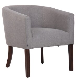 CLP Sessel Nemea Stoff I Loungesessel Mit Gestell Aus Kautschukholz I Mit Bodenschonern 