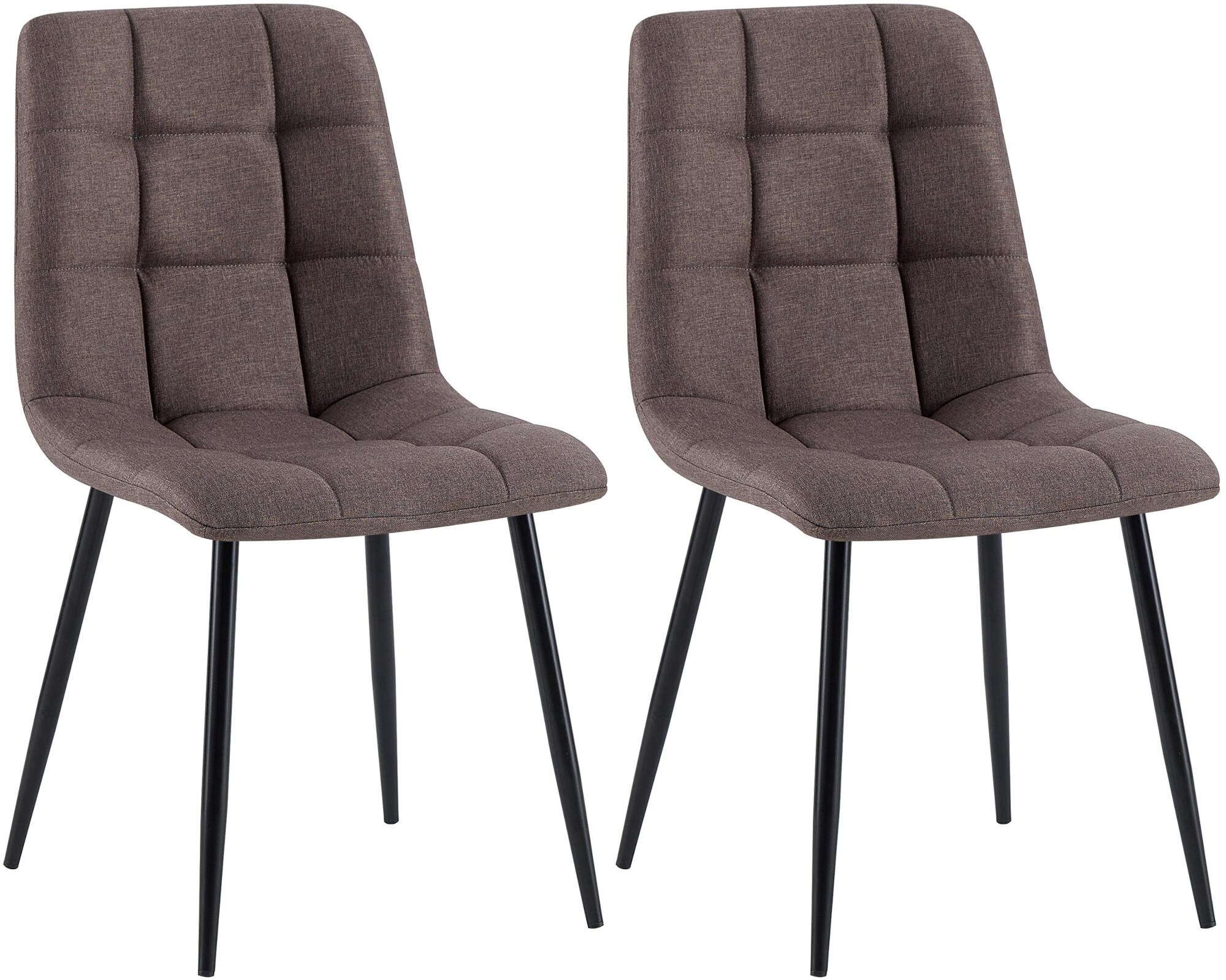 CLP 2er Set Esszimmerstuhl Tilde, K&uuml;chenst&uuml;hle gepolstert mit gestepptem Bezug, Polsterst&uuml;hle mit Metallgestell, bis 150 kg belastbar 