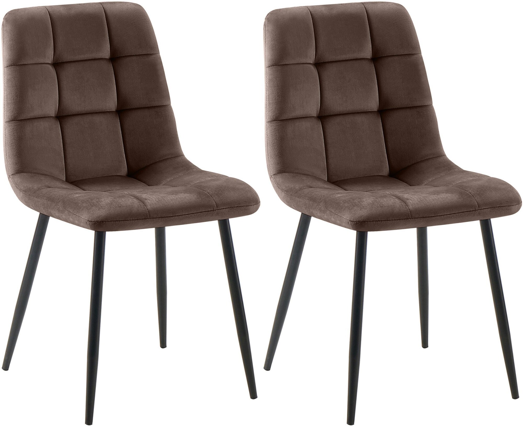 CLP 2er Set Esszimmerstuhl Tilde, K&uuml;chenst&uuml;hle gepolstert mit gestepptem Bezug, Polsterst&uuml;hle mit Metallgestell, bis 150 kg belastbar 