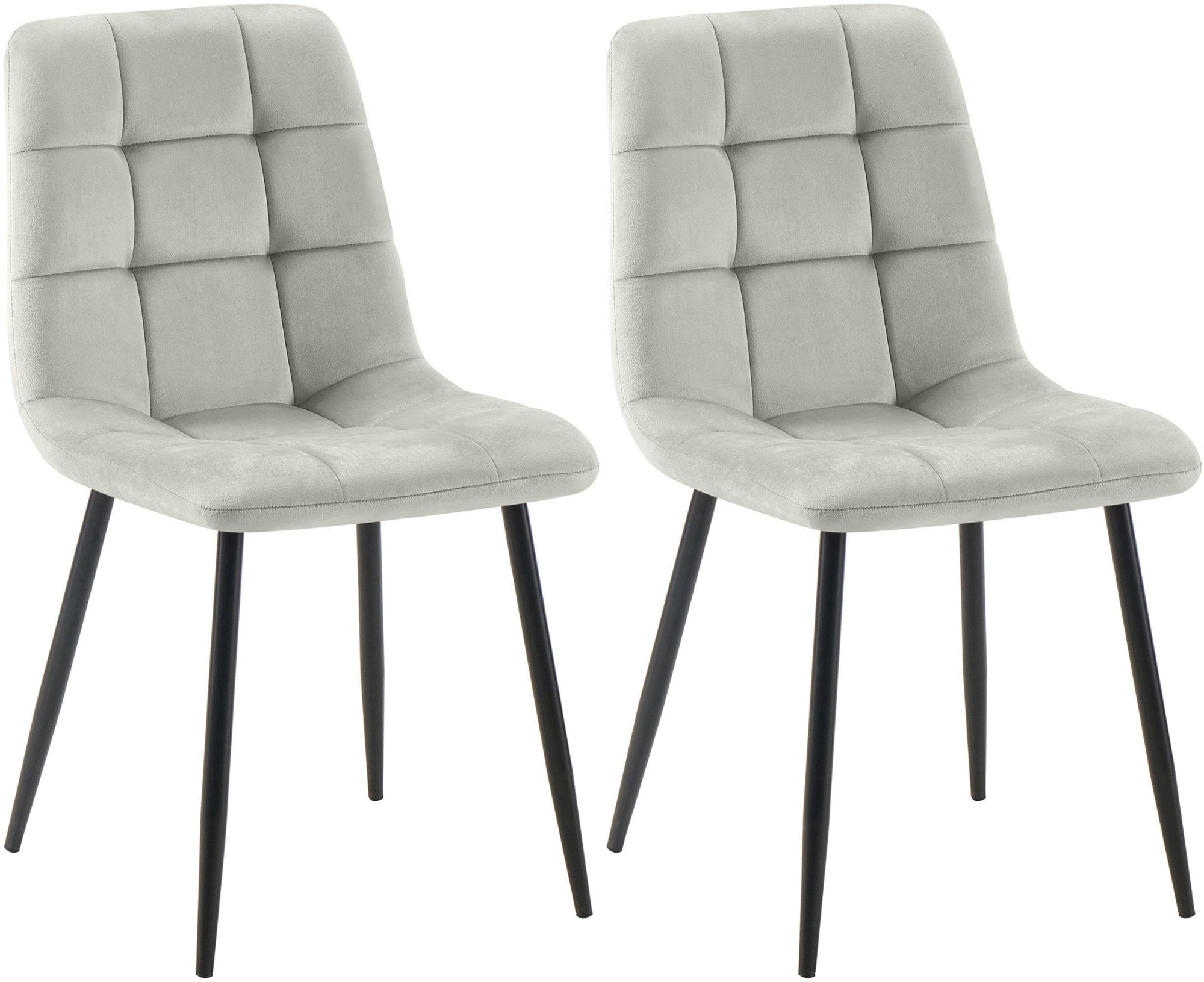 CLP 2er Set Esszimmerstuhl Tilde, K&uuml;chenst&uuml;hle gepolstert mit gestepptem Bezug, Polsterst&uuml;hle mit Metallgestell, bis 150 kg belastbar 