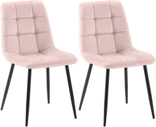 CLP 2er Set Esszimmerstuhl Tilde, Küchenstühle gepolstert mit gestepptem Bezug, Polsterstühle mit Metallgestell, bis 150 kg belastbar 