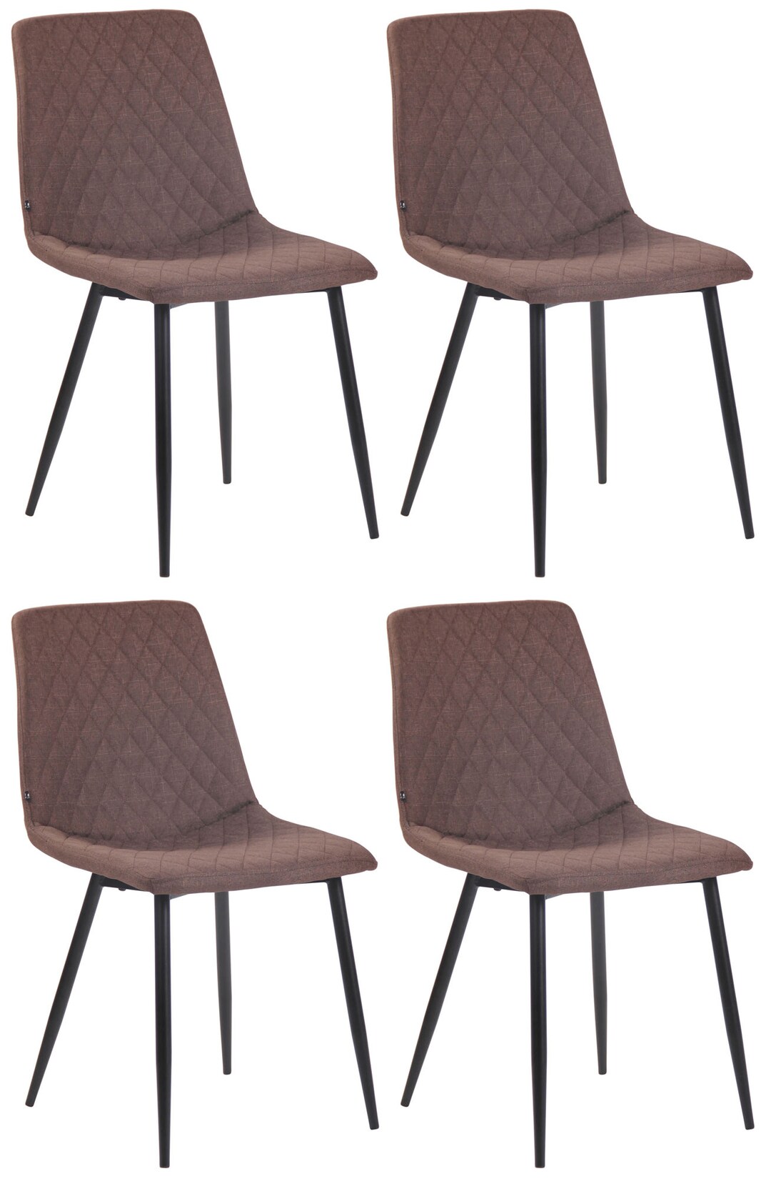 CLP 4er Set Esszimmerstühle Telde Stoff Farbe: braun
