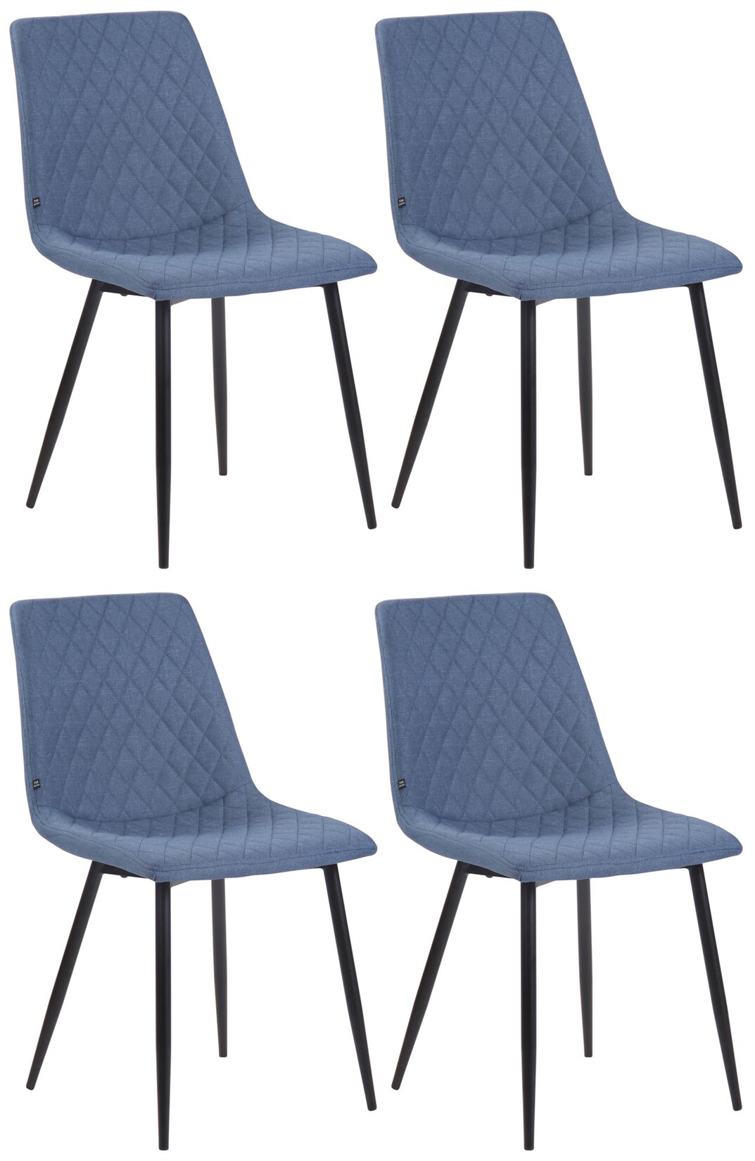 CLP 4er Set Esszimmerstühle Telde Stoff Farbe: blau