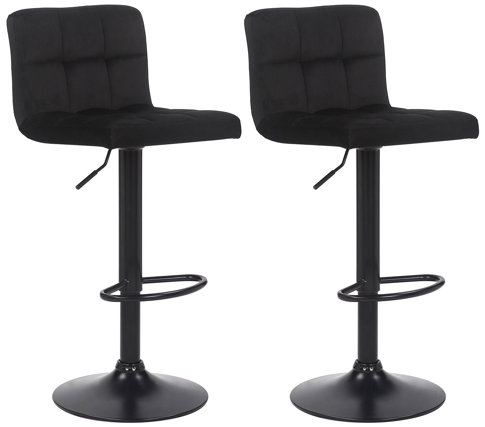 CLP 2er Set Barhocker Feni Samt Farbe: schwarz