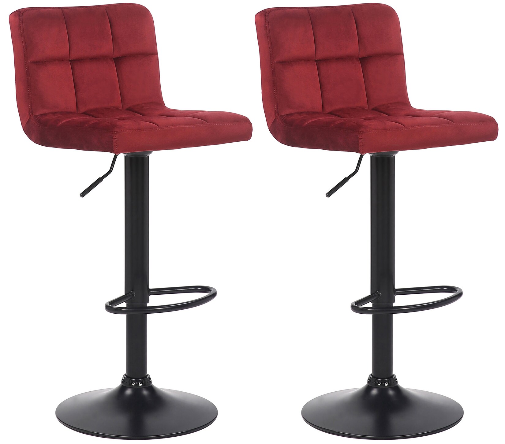 CLP 2er Set Barhocker Feni Samt Farbe: rot