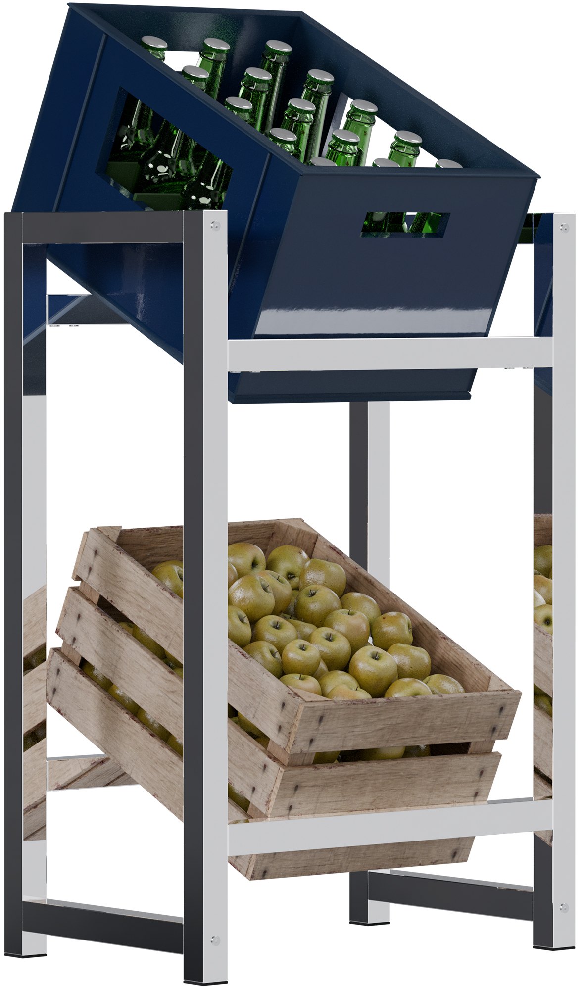 CLP Getr&auml;nkekistenst&auml;nder Metall freistehend Stack, platzsparendes Getr&auml;nkekistenregal robust und platzsparend f&uuml;r Getr&auml;nkekisten 