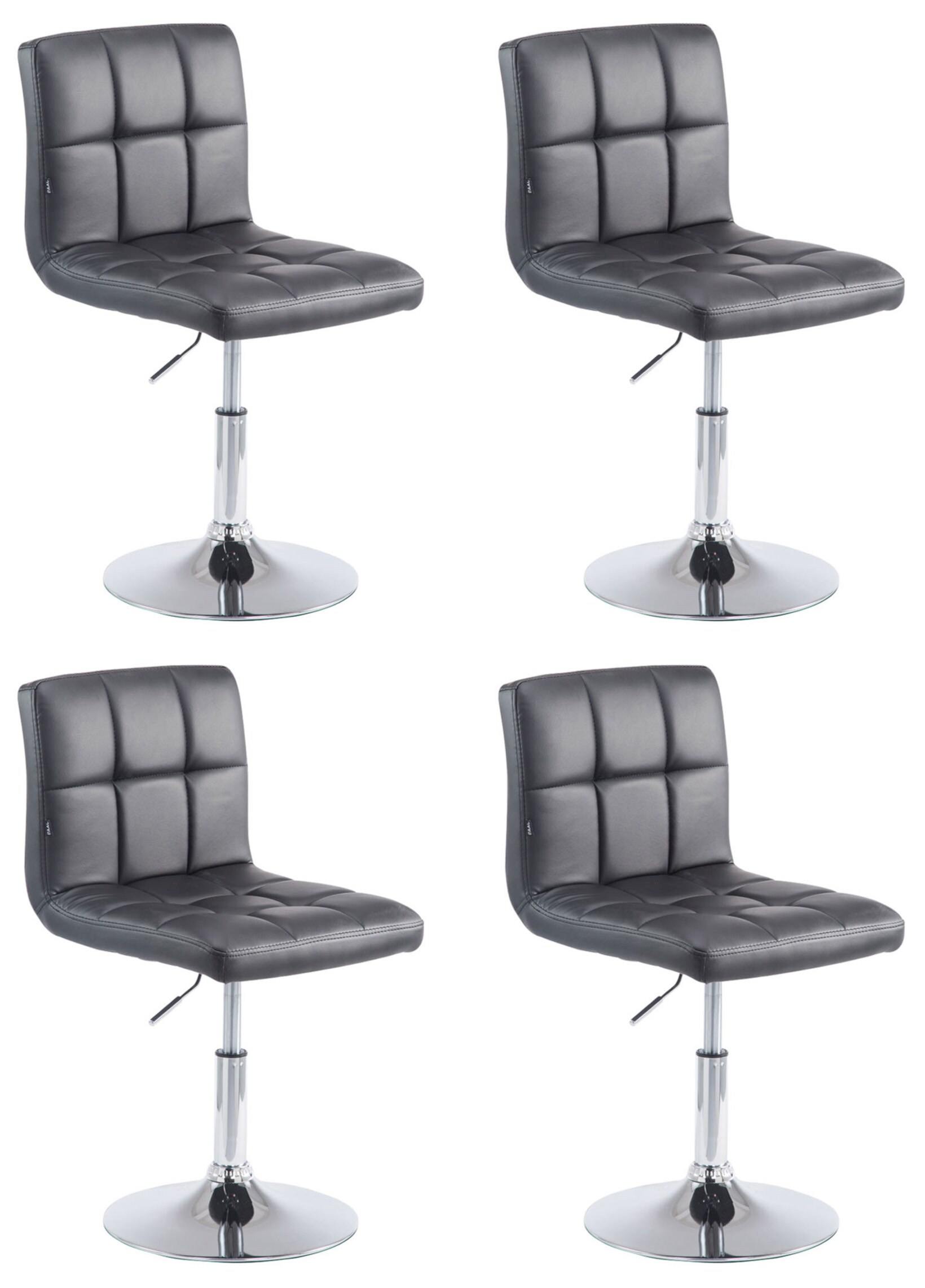 CLP 4er Set Drehst&uuml;hle Palma V2 Mit Hochwertiger Polsterung Und Kunstlederbezug I Drehbare H&ouml;henverstellbare Esszimmerst&uuml;hle 
