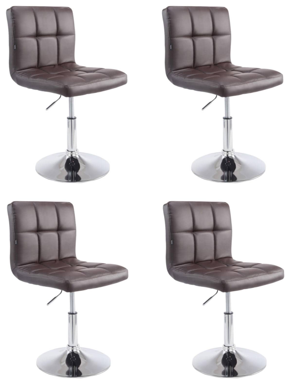 CLP 4er Set Drehst&uuml;hle Palma V2 Mit Hochwertiger Polsterung Und Kunstlederbezug I Drehbare H&ouml;henverstellbare Esszimmerst&uuml;hle 