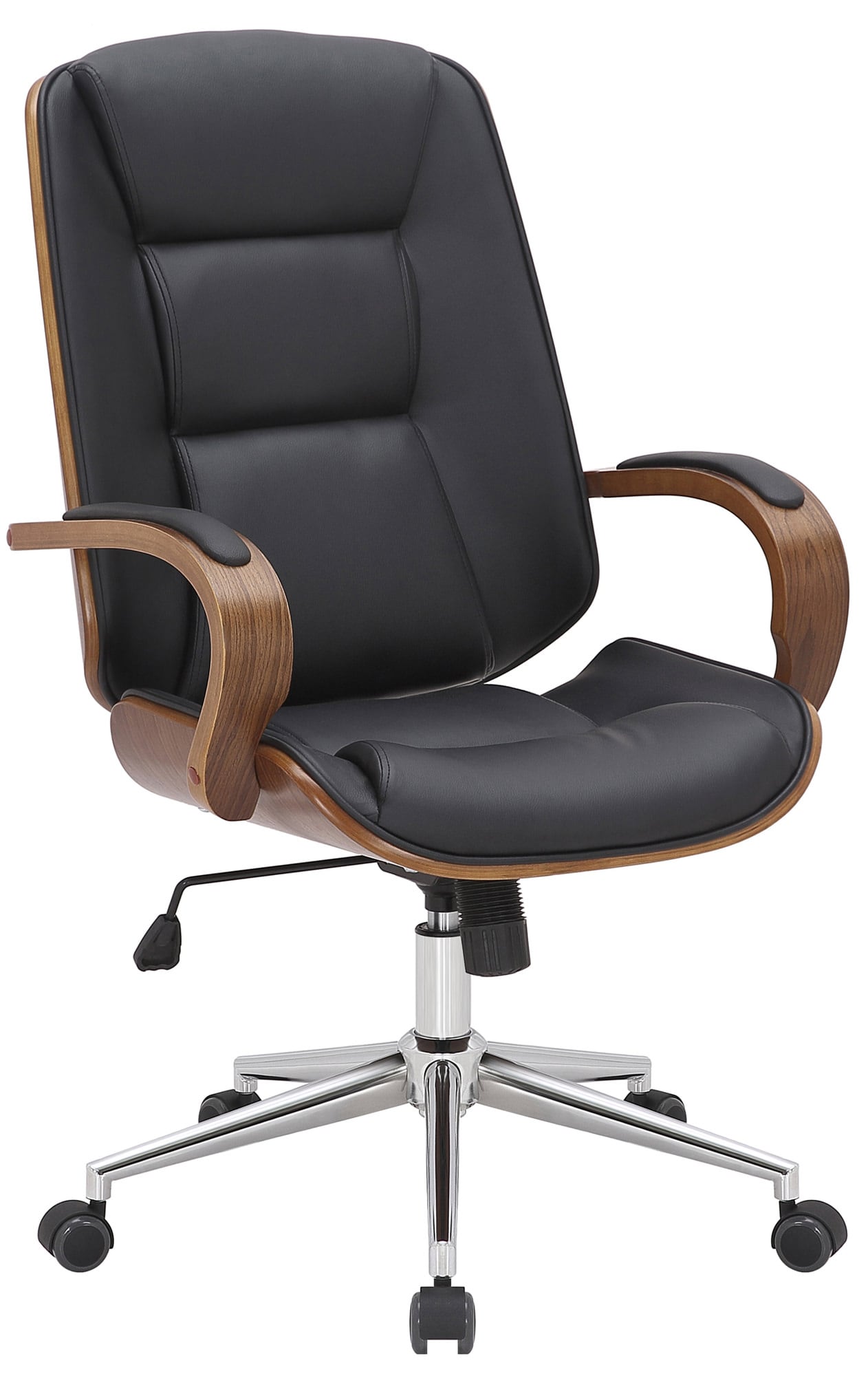 CLP B&uuml;rostuhl Yankton Kunstleder I Chefsessel Mit Lehne I H&ouml;henverstellbarer Schreibtischstuhl Mit Chromgestell 