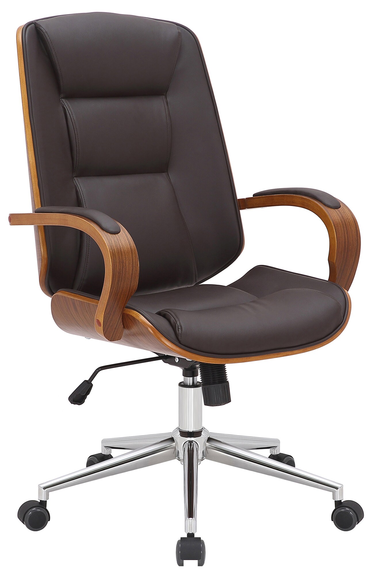 CLP B&uuml;rostuhl Yankton Kunstleder I Chefsessel Mit Lehne I H&ouml;henverstellbarer Schreibtischstuhl Mit Chromgestell 