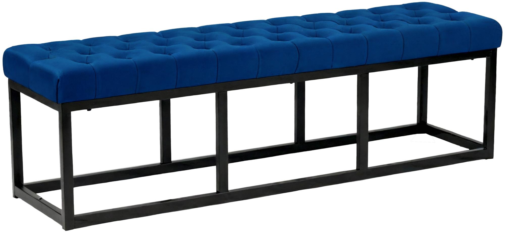CLP Sitzbank Polson, modern, schwarzes Metallgestell, gestepptes Samt, Bodenschoner, f&uuml;r Wohnzimmer, Flur oder Schlafzimmer 