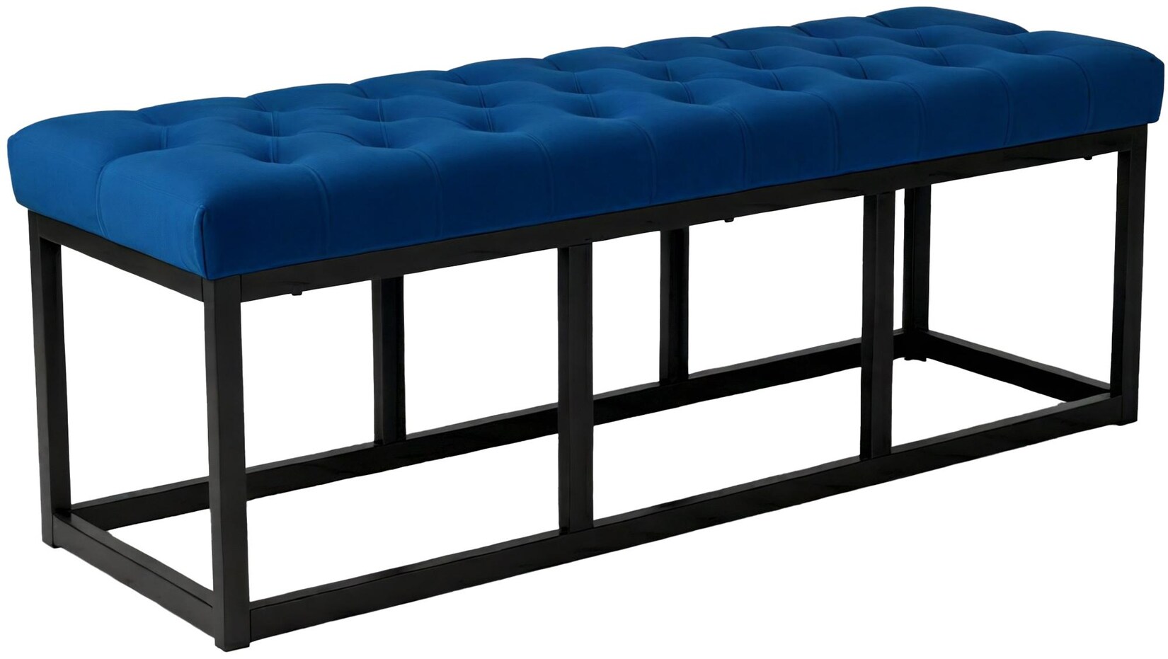 CLP Sitzbank Polson Samt Schwarz 120 cm Farbe: blau, Größe: 120 cm