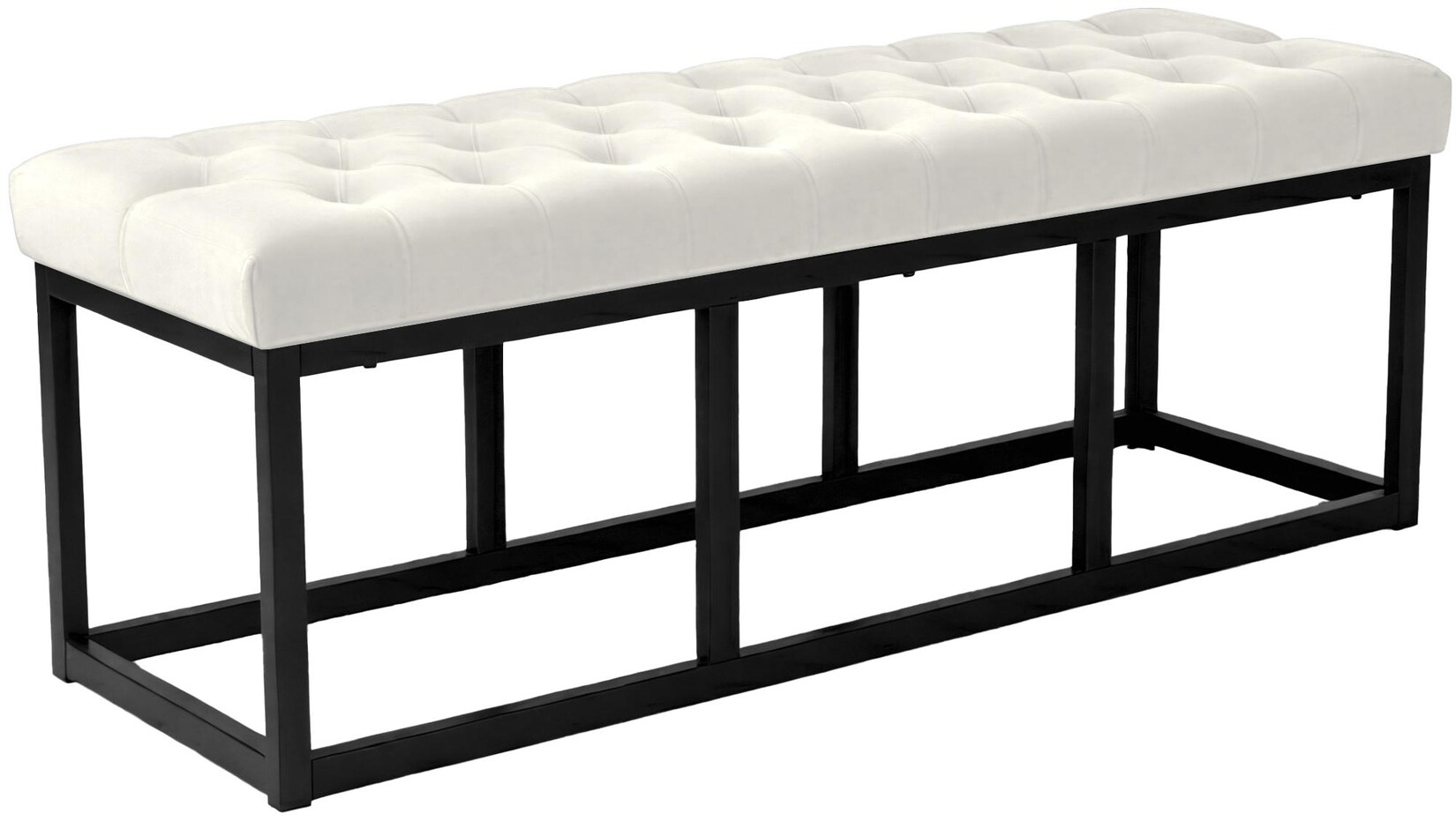 CLP Sitzbank Polson Samt Schwarz 120 cm Farbe: creme, Größe: 120 cm