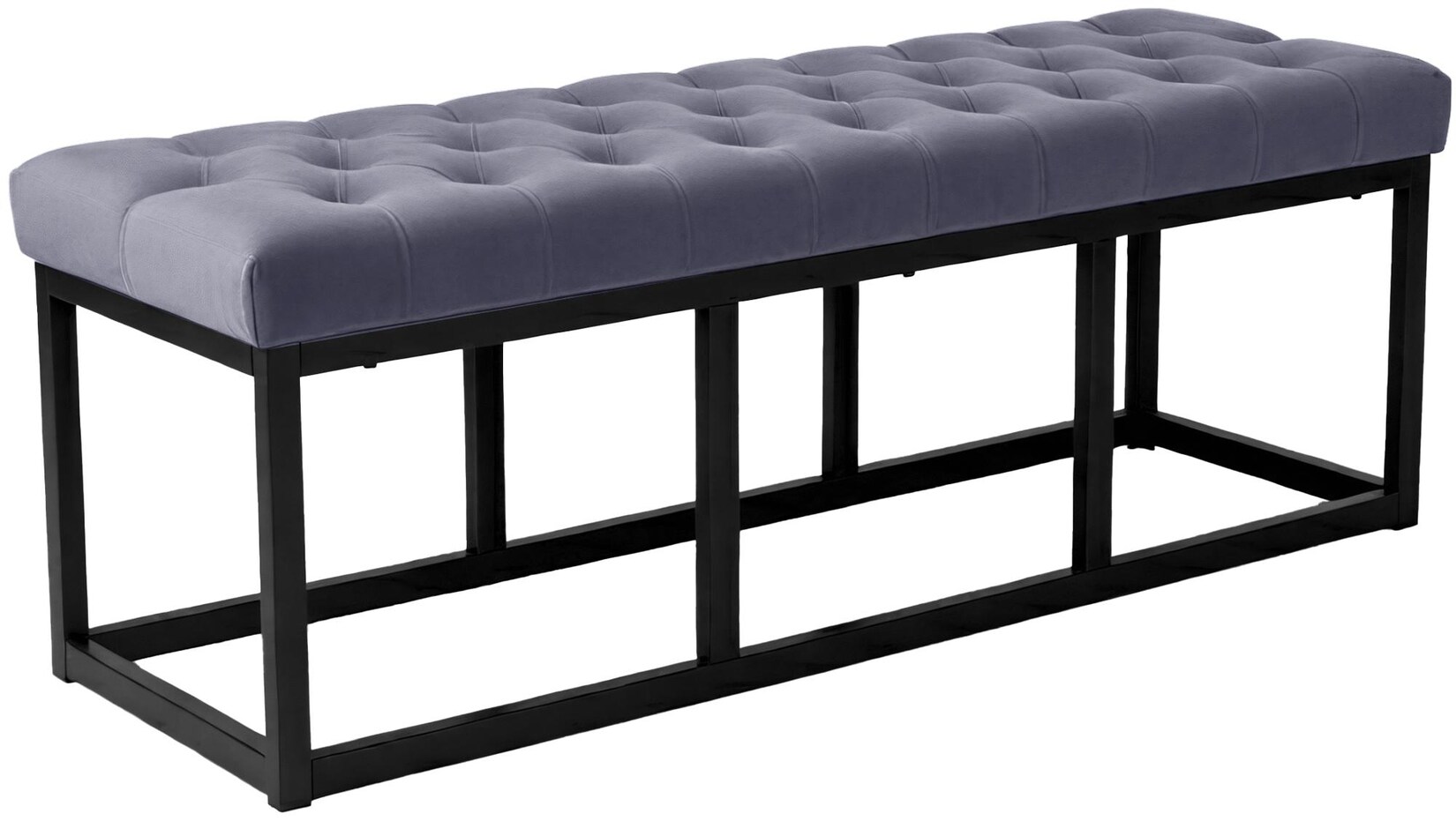 CLP Sitzbank Polson Samt Schwarz 120 cm Farbe: grau, Größe: 120 cm