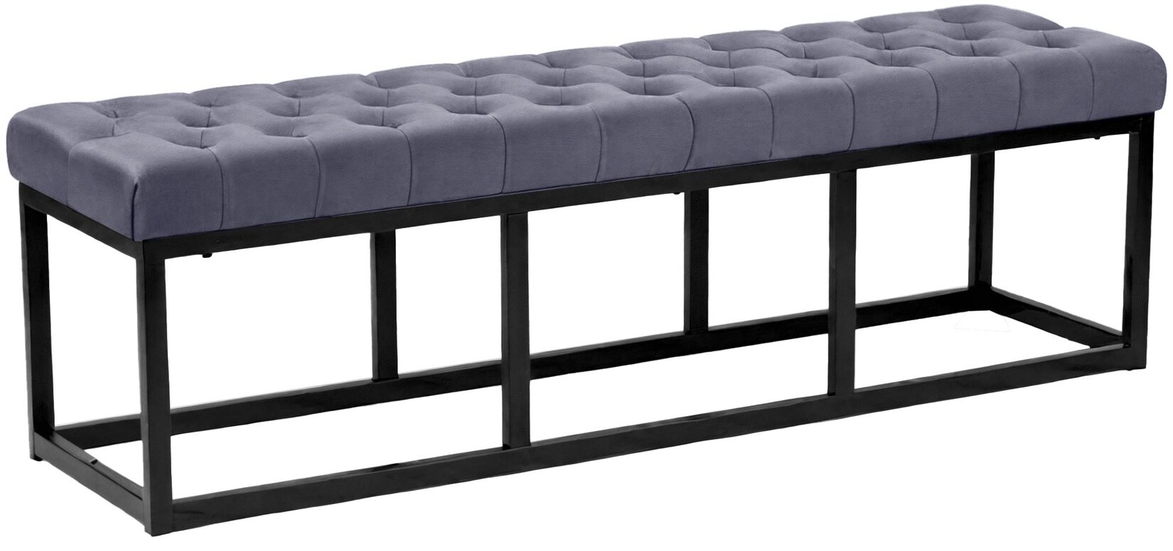 CLP Sitzbank Polson Samt Schwarz 150 cm Farbe: grau, Größe: 150 cm