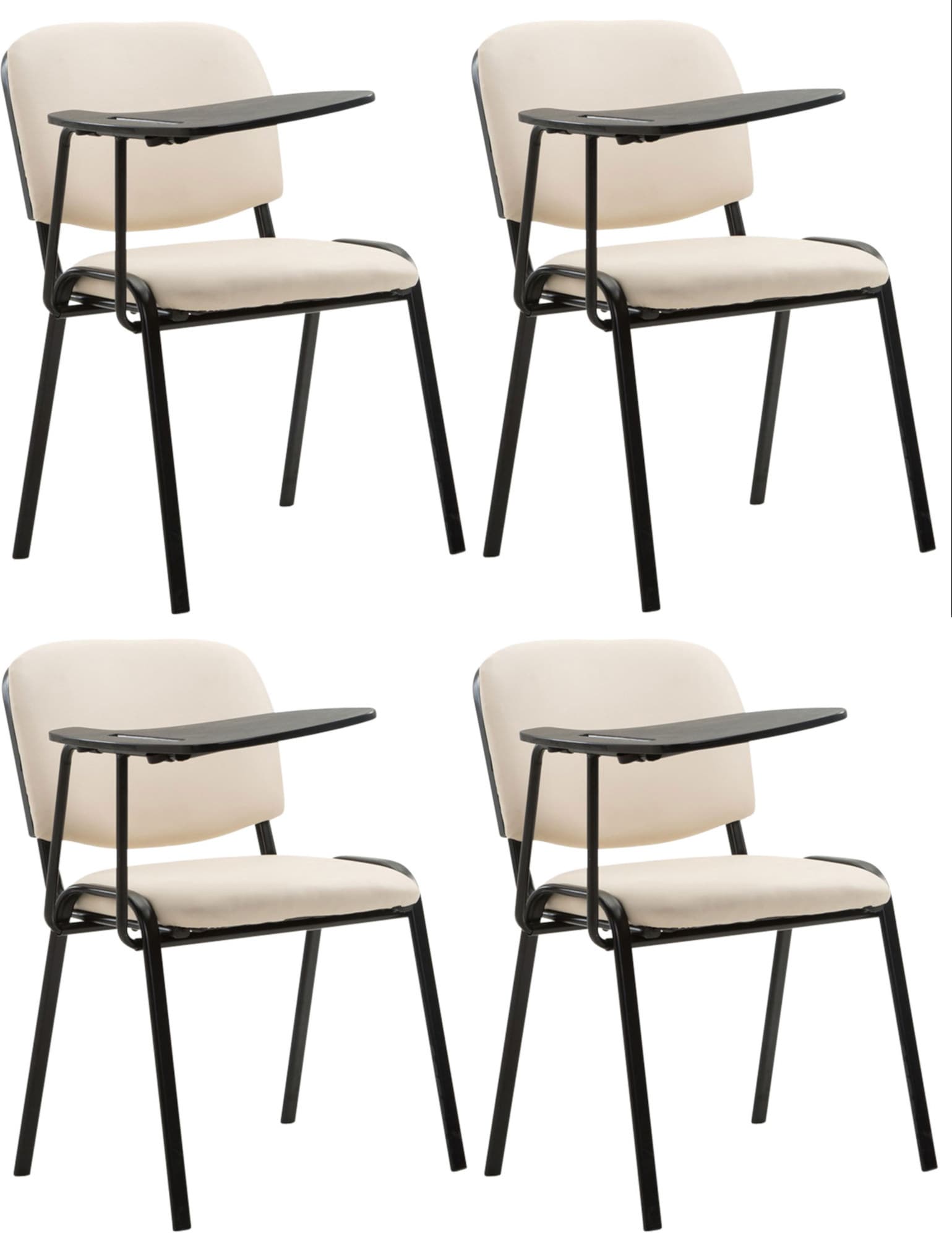 CLP 4er Set St&uuml;hle Ken Mit Klapptisch Kunstleder I Robuste Besucherst&uuml;hle Mit Gepolsterter Sitzfl&auml;che 