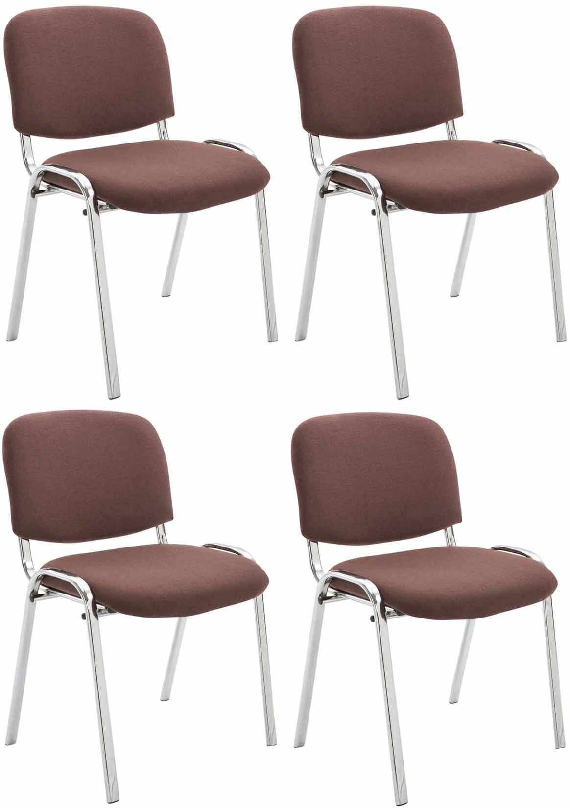 CLP 4er Set Stühle Ken C Stoff Farbe: braun