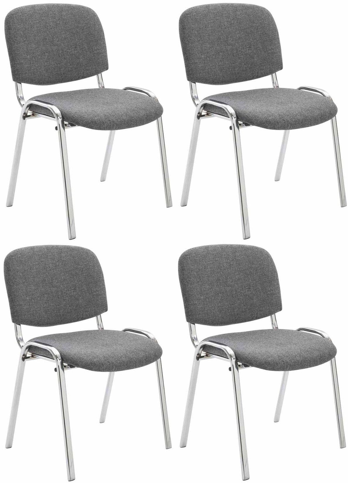 CLP 4er Set Stühle Ken C Stoff Farbe: grau
